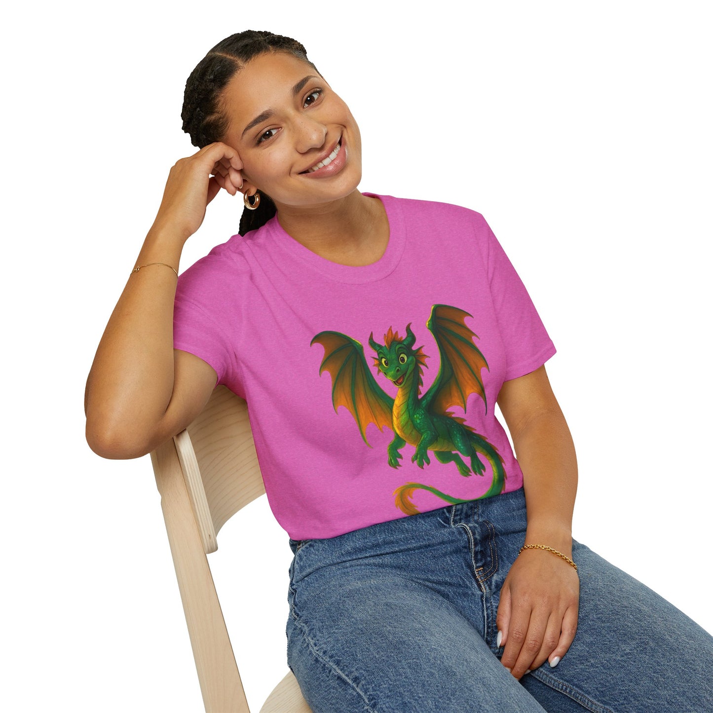 Green Dragon Fantasy T-Shirt | Unisex Mythical Creature Tee | DnD Gamer Gift | Cool Dragon Shirt | Magic RPG Nerdy Graphic Tee