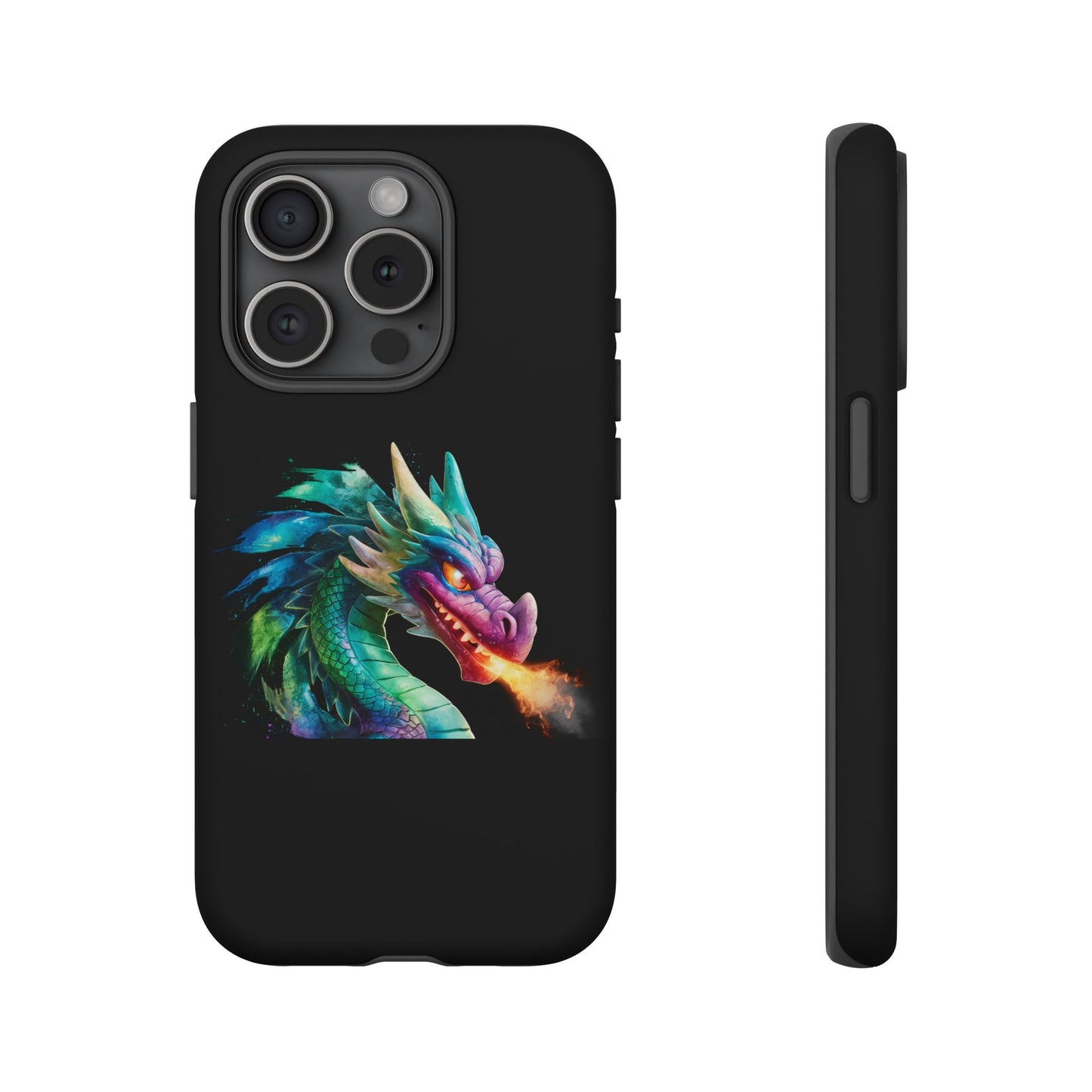 Dragon iPhone Case - Fantasy Fire-Breathing Art Protective Cover - Bookish Dark Academia Aesthetic Gift for Teens and Adults