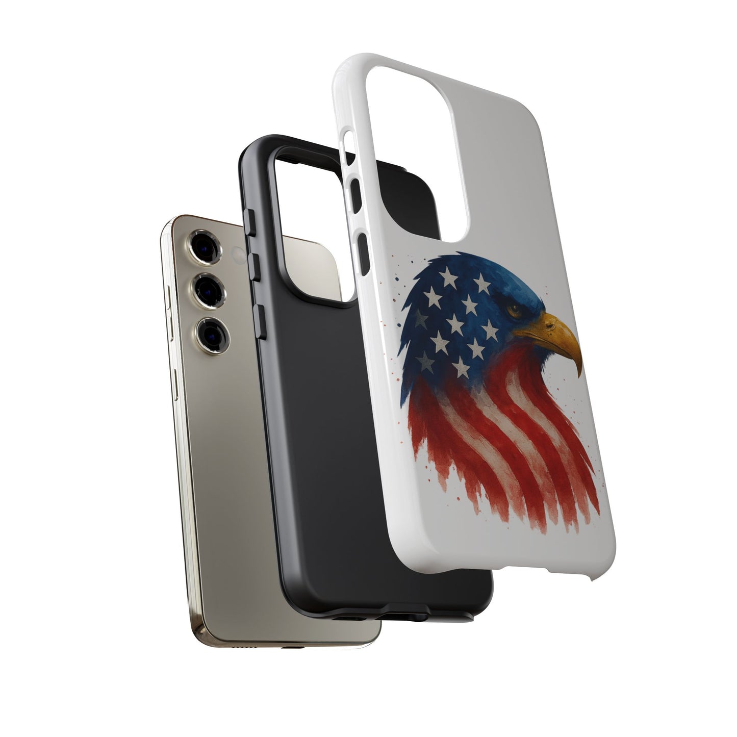 Patriotic Eagle Samsung Case - USA Flag Rugged Tough Cover, Dual-Layer Protection, Veteran and 4th of July Gift Galaxy Series