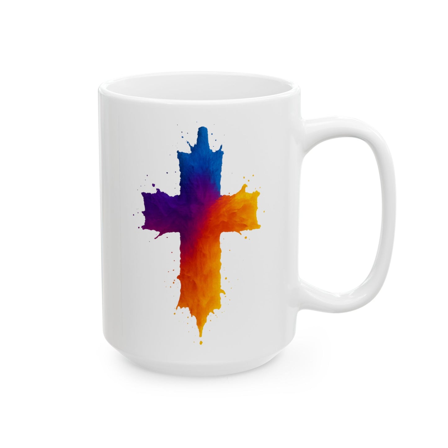 Christian Coffee Mug Watercolor Cross Mug Faith-Based Gift for Him or Her Inspirational Religious Drinkware Scripture Mug