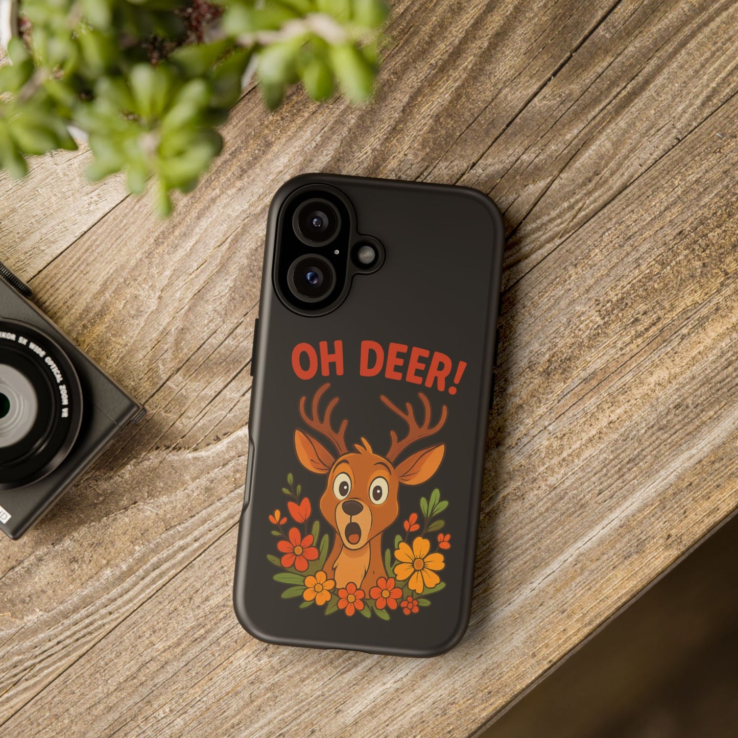iPhone Case - Startled Deer 'Oh Deer' Nature Lover Phone Case Funny iPhone Accessory
