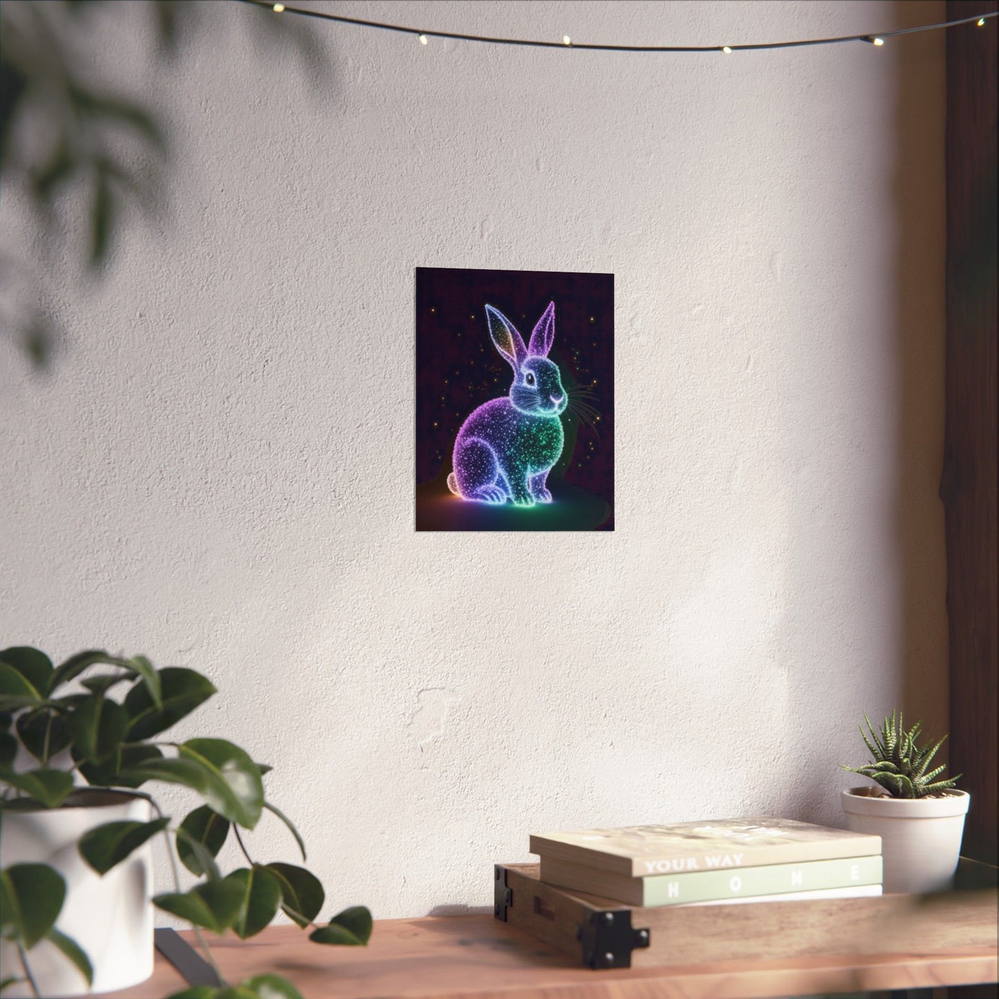 Vertical Poster - Bioluminescent Easter Bunny Easter Decor Easter Bunny Poster Home Decor