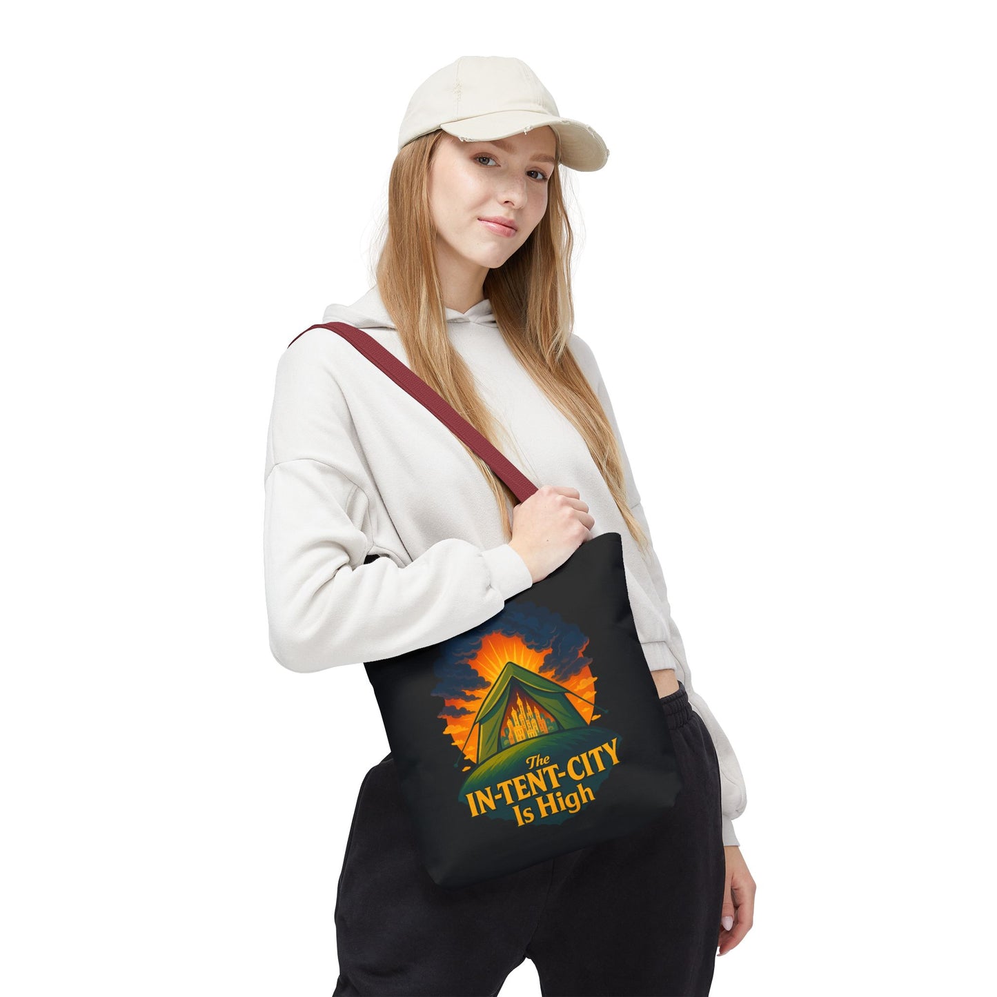 City Tent Tote Bag, The In-Tent-City Is High Funny Bag Intensity Tote Everyday Carry