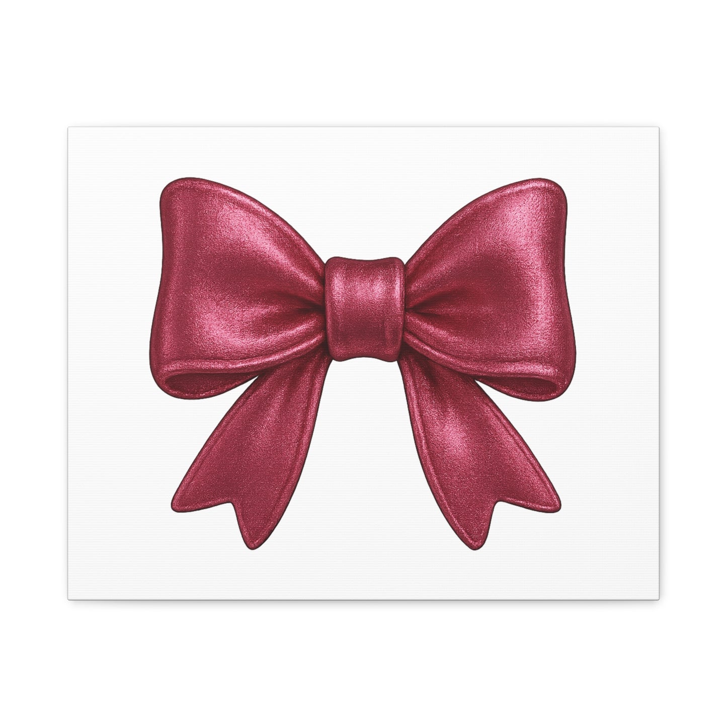 Red Bow Canvas Wall Art – Modern Christmas Decor, Gift for Her, Glam Room Wall Print, Elegant Ribbon Artwork