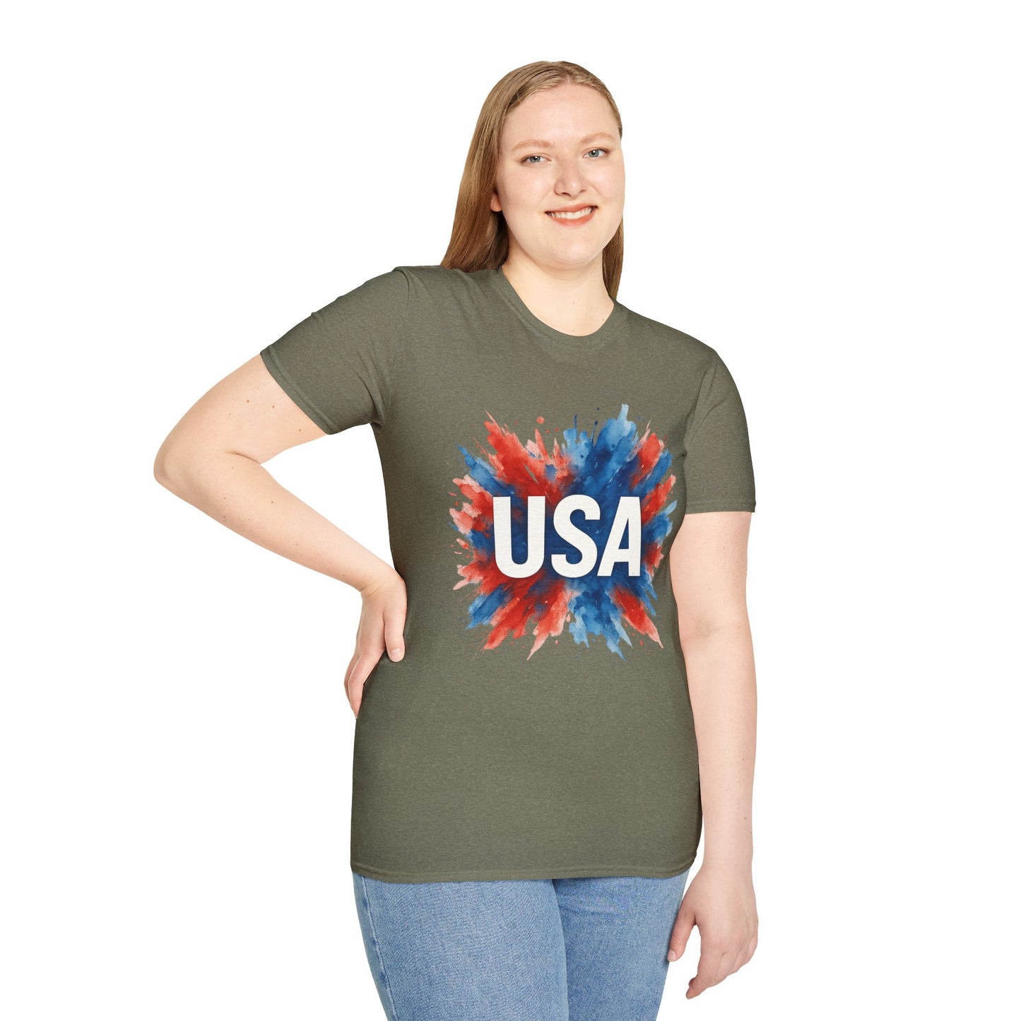 Watercolor USA T-Shirt Unisex | Red White Blue Shirt | Patriotic Graphic Tee | July 4th Shirt | Independence Day Tee | American Flag Shirt