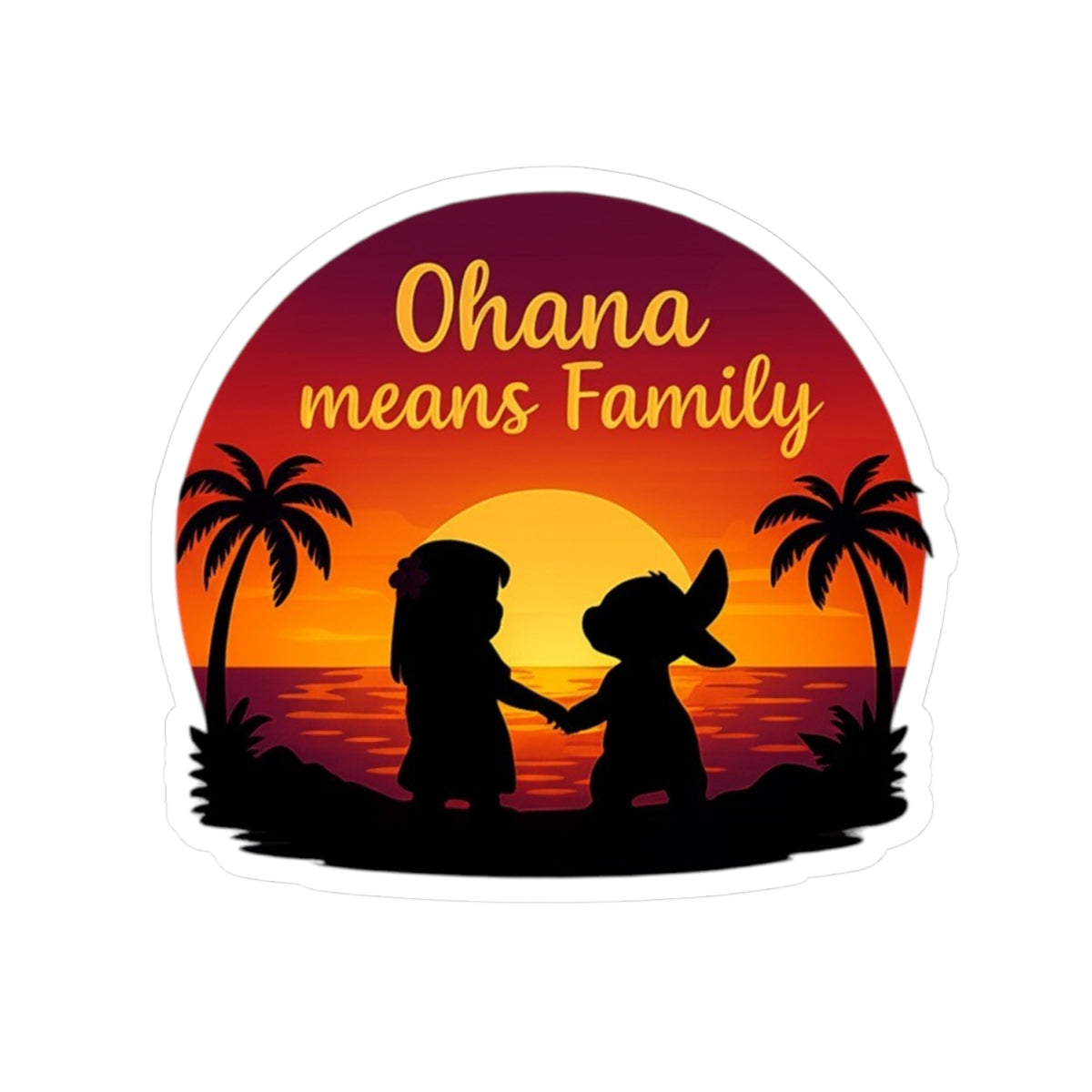 Ohana Means Family Sticker - Family-Inspired Vinyl Decal - Cute Waterproof Laptop, Water Bottle, Skateboard Sticker