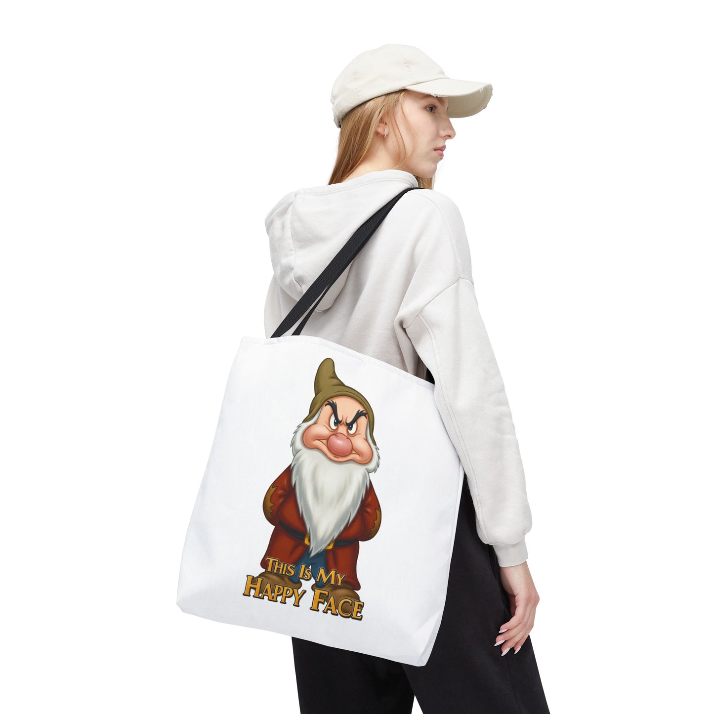 Grumpy Dwarf Tote Bag - "This Is My Happy Face"