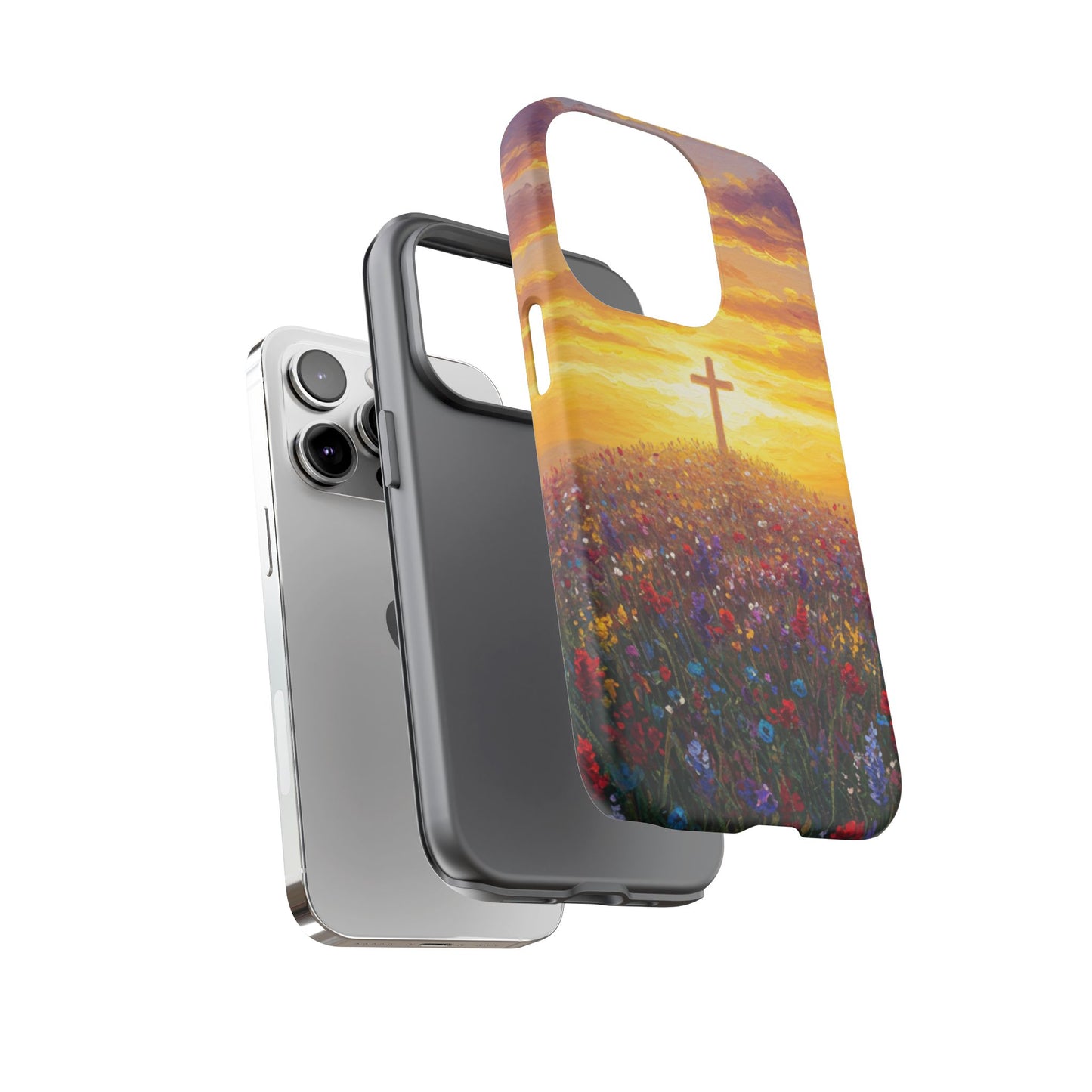 iPhone Case: Monet Style Cross Phone Case Christian Case Inspirational iPhone Case Spiritual Phone Case