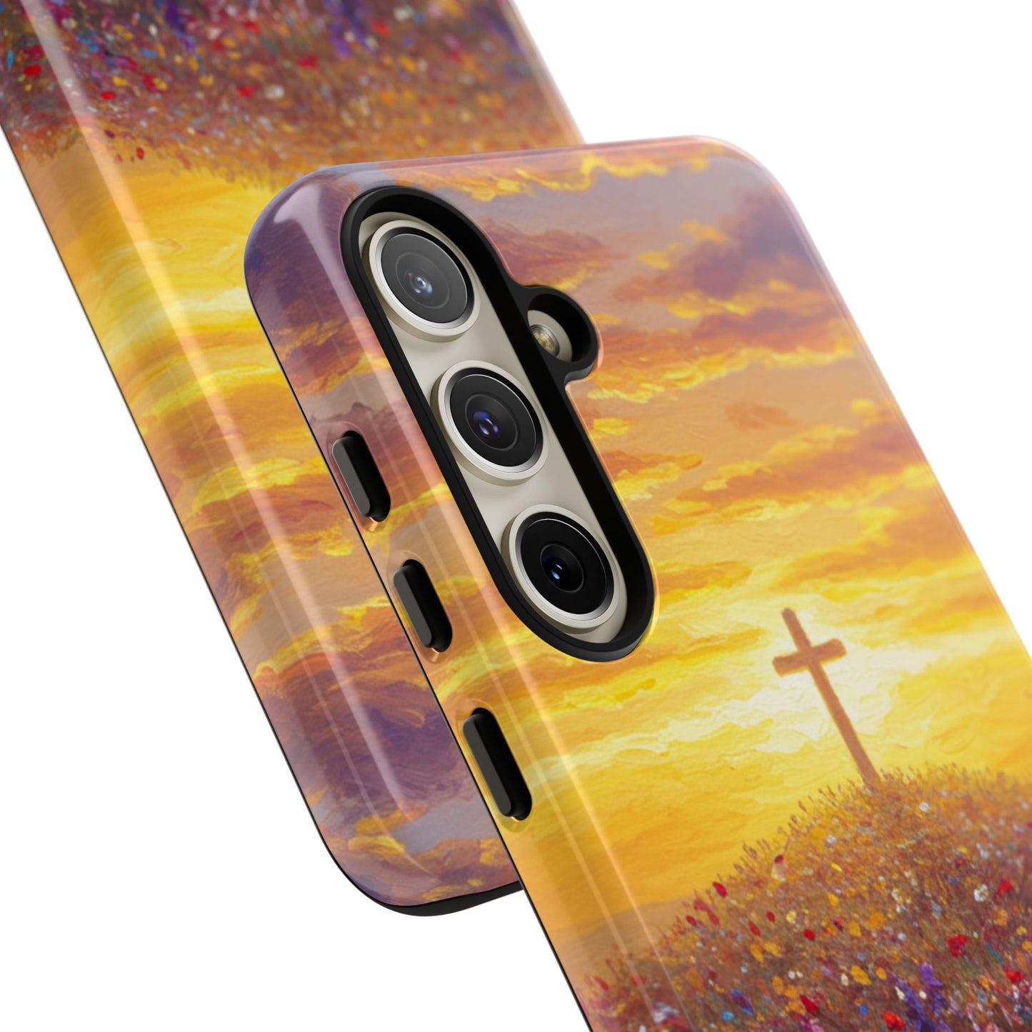 Samsung Phone Case - Monet Style Cross Christian Phone Case Spiritual Case Inspirational Samsung Case