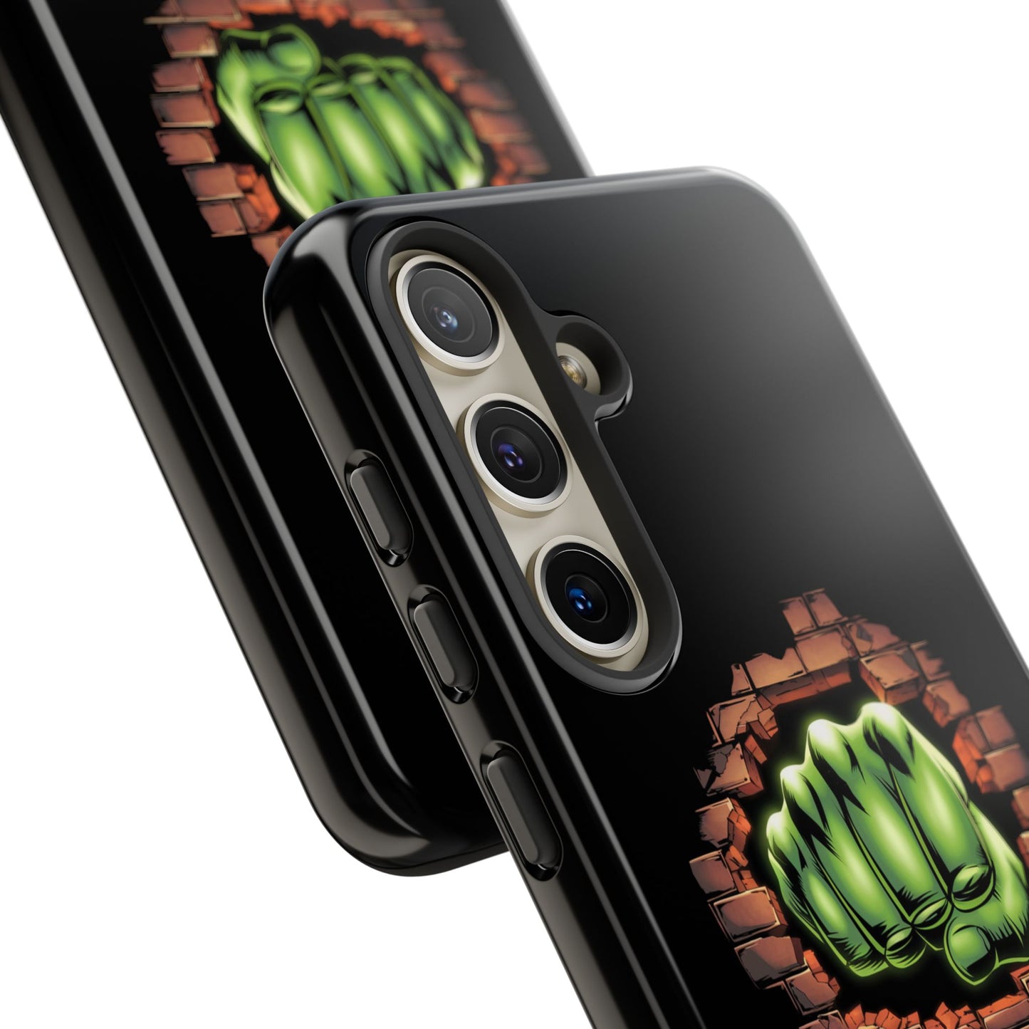 Samsung Phone Case, Green Fist Smashing Wall Design, Comic Book Phone Case, Geeky Case