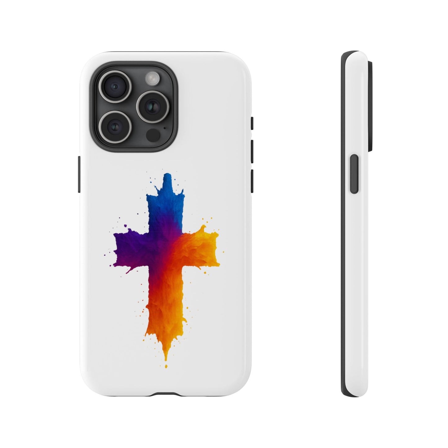 Christian iPhone Case – Watercolor Cross Phone Cover, Faith Gift for Her or Him, Inspirational iPhone Accessory