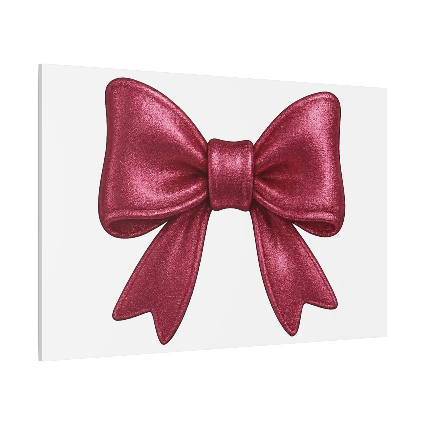 Red Bow Canvas Wall Art – Modern Christmas Decor, Gift for Her, Glam Room Wall Print, Elegant Ribbon Artwork