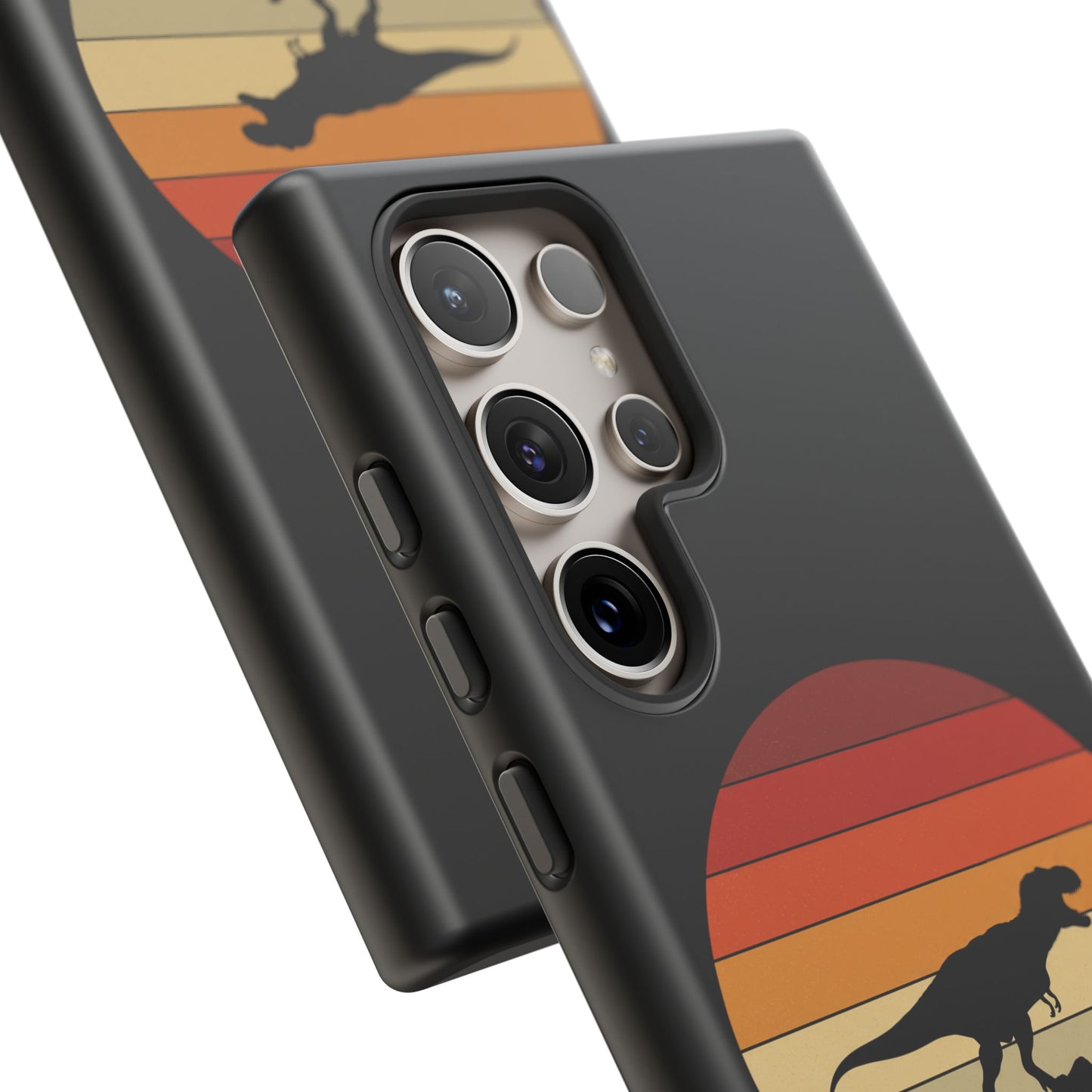 Retro Sunset Dinosaur Samsung Case | T-Rex Silhouette Vintage Gradient Cover for Galaxy S25/S24/S23 Series Dinosaur Phone Case
