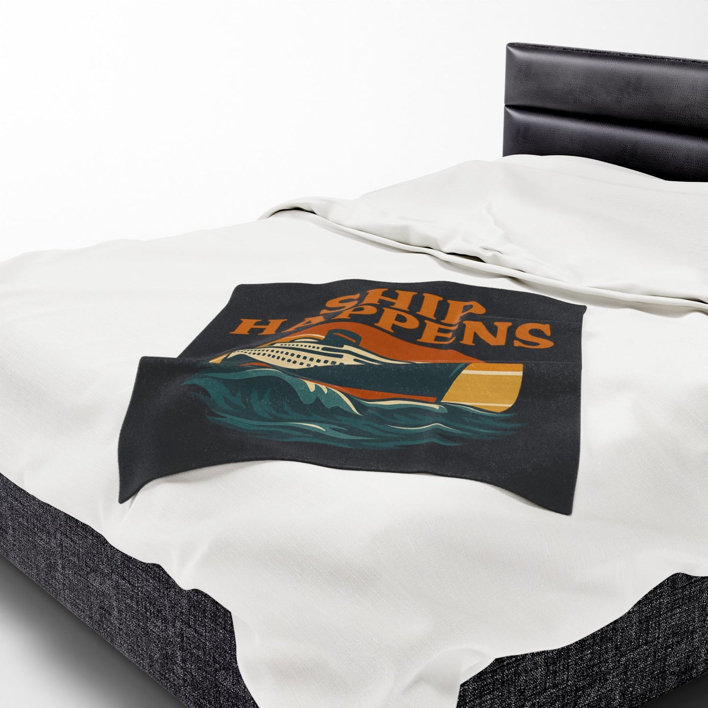 Funny Cruise Blanket – “Ship Happens” Throw Blanket, Nautical Gift for Cruise Lover, Travel Pun Blanket, Boat Trip Must-Have