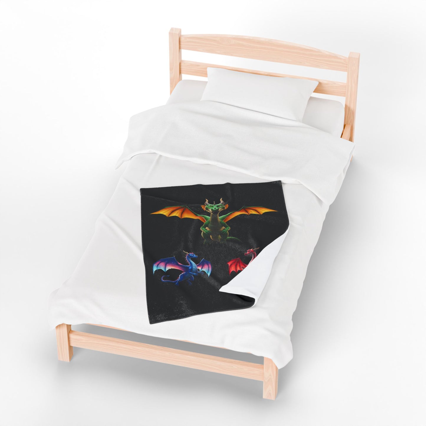 Fantasy Dragon Polyester Blanket | Colorful Dragon Throw for Gamers & DnD Fans | Cozy Mythical Creature Bedding | Dragon Lover Gift