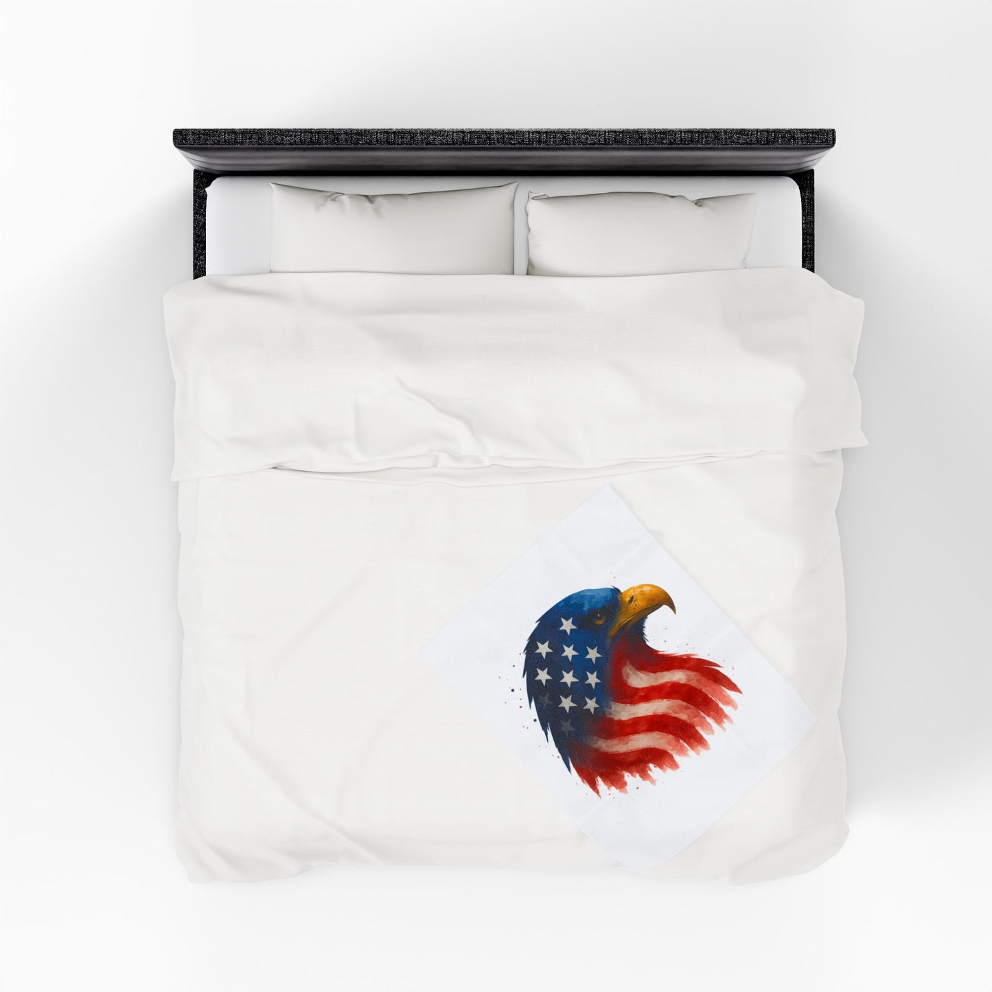 Patriotic Eagle Plush Blanket - Soft USA Flag Throw - Cozy Polyester Eagle Throw for Veterans, 4th of July, Home Decor Gift
