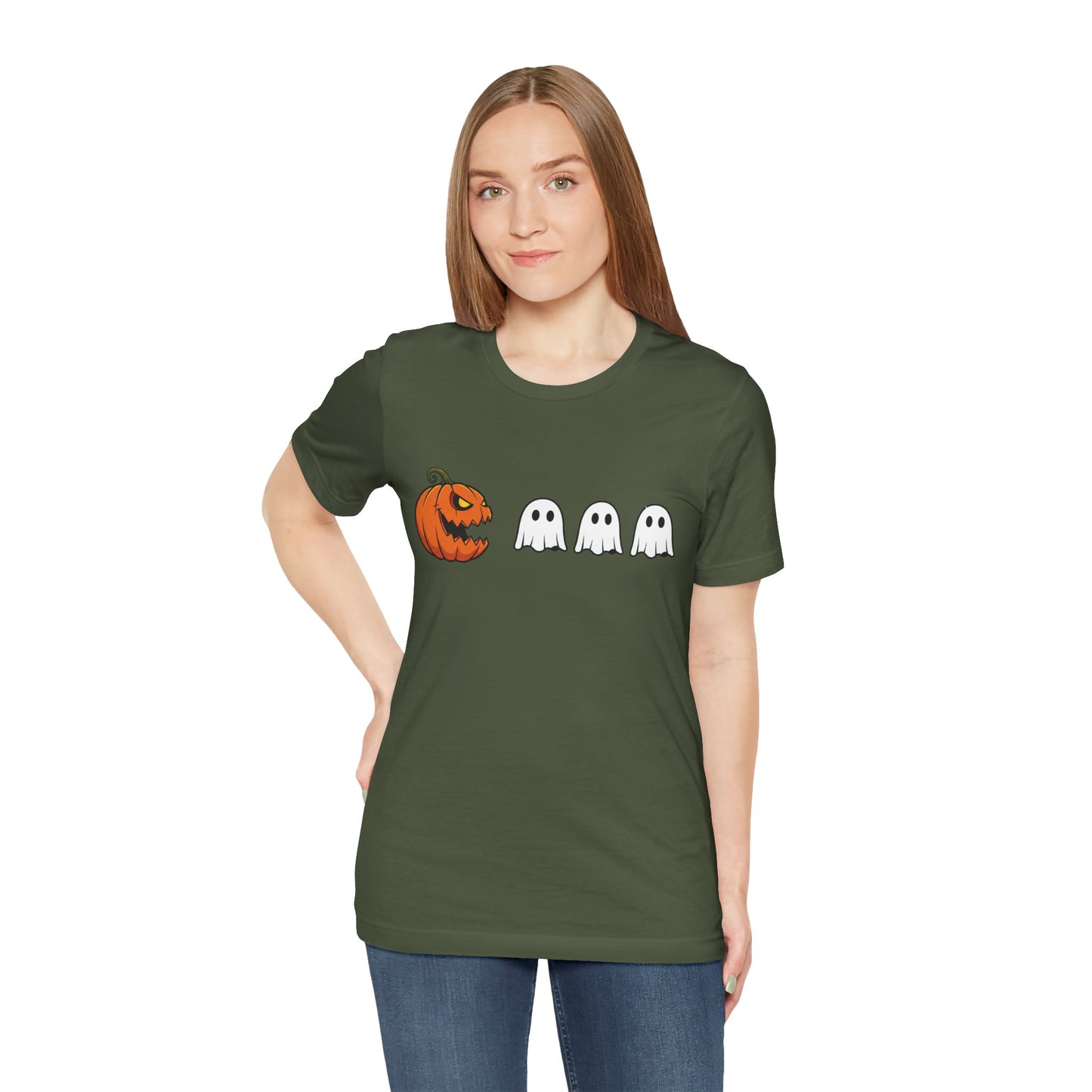 Pumpkin Pac-Man Shirt, Halloween Arcade Tee, Pumpkin Chase Ghosts Tee, Retro Gaming Halloween, Spooky Season Shirt, Vintage Game Pumpkin Top