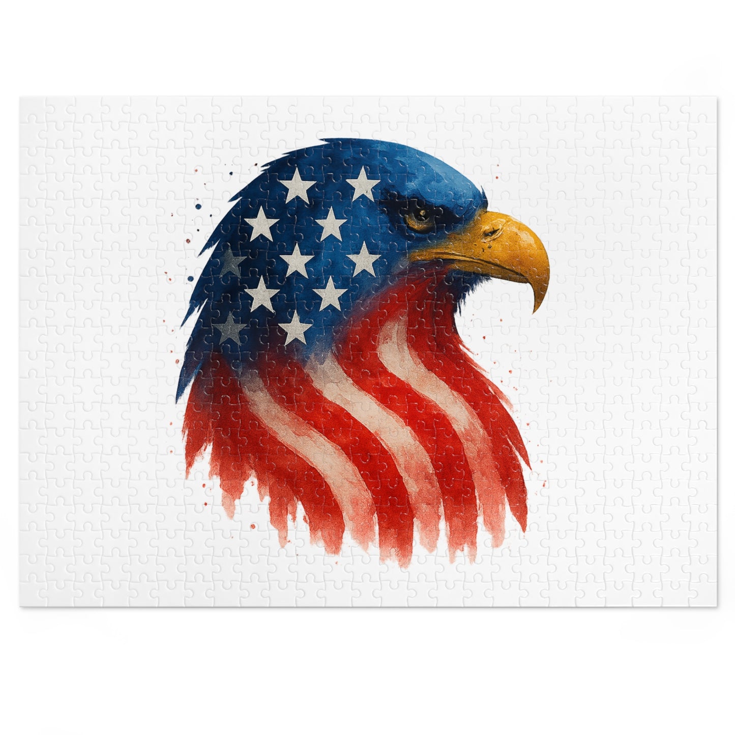 Patriotic Eagle Puzzle - 252 pc - 2000 pc Eagle Jigsaw in Tin, USA Family Game Night, Independence Day Gift, Educational Relaxation Decor