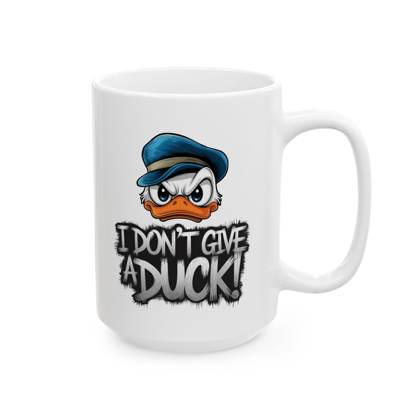 I Don’t Give a Duck Mug | Sassy Duck Coffee Cup | Funny Pun Gift | Adult Humor Mug | Bold Cartoon Animal Drinkware | 11oz & 15oz