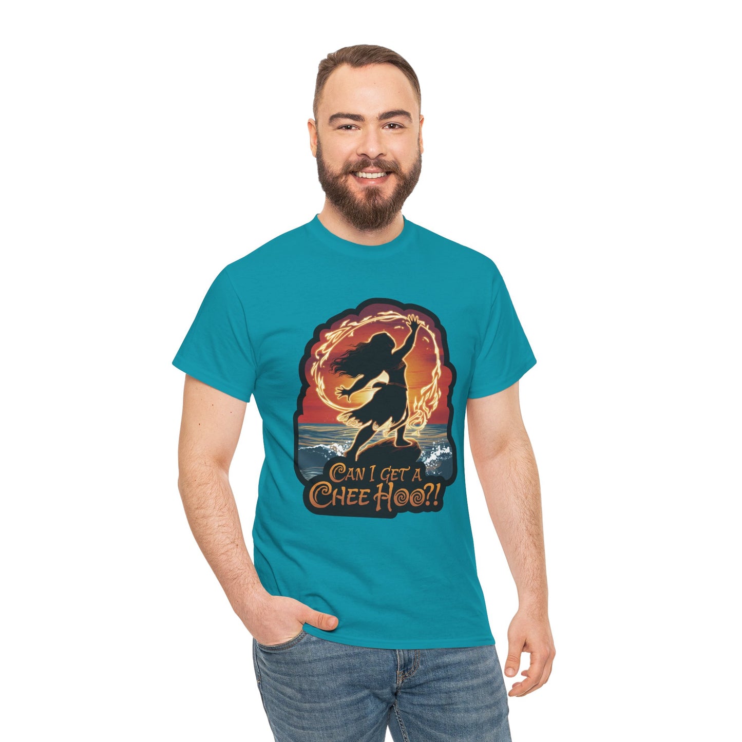 Can I Get a Chee Hoo Shirt – Hawaiian Island Vibes Tee – Hula Dancer Sunset Graphic T-Shirt – Polynesian Luau Party Unisex Top