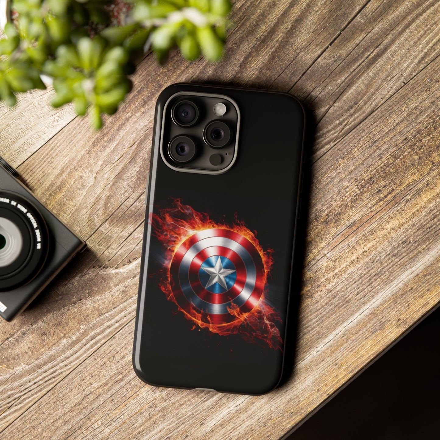 iPhone Case - Captain America Shield in Flames