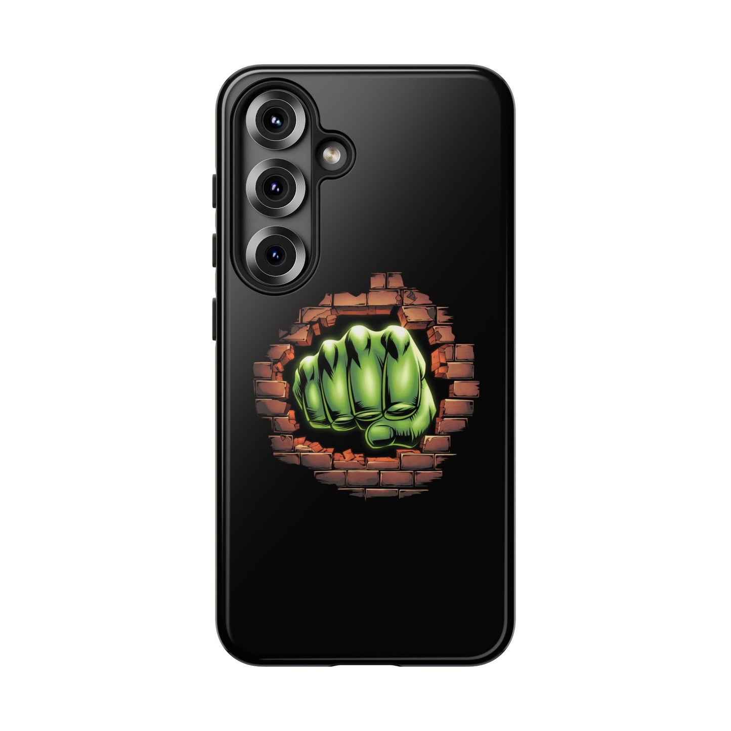 Samsung Phone Case, Green Fist Smashing Wall Design, Comic Book Phone Case, Geeky Case