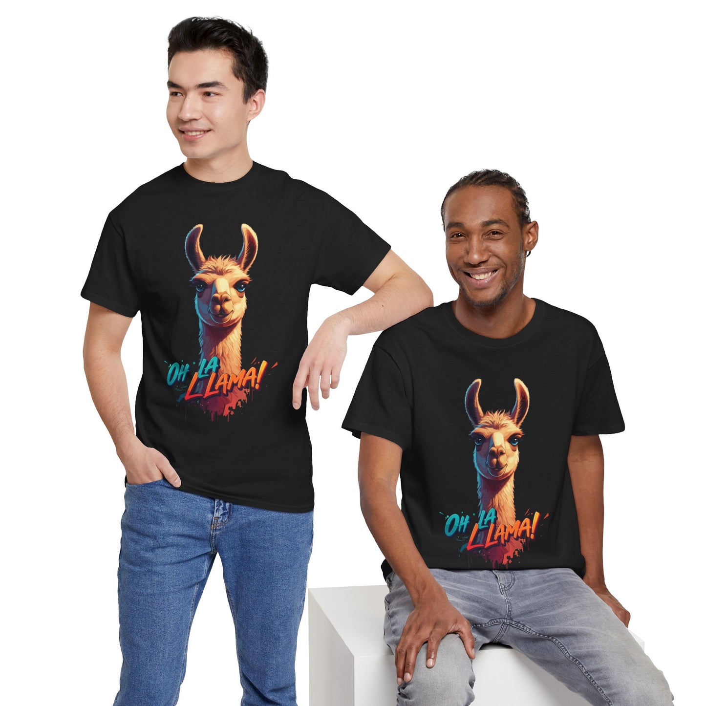 Oh la Llama Graphic Tee | Fun Llama T-Shirt, Cute Animal Lover Shirt, Llama Lover Gift, Quirky Party Tee, Trending Llama Fashion