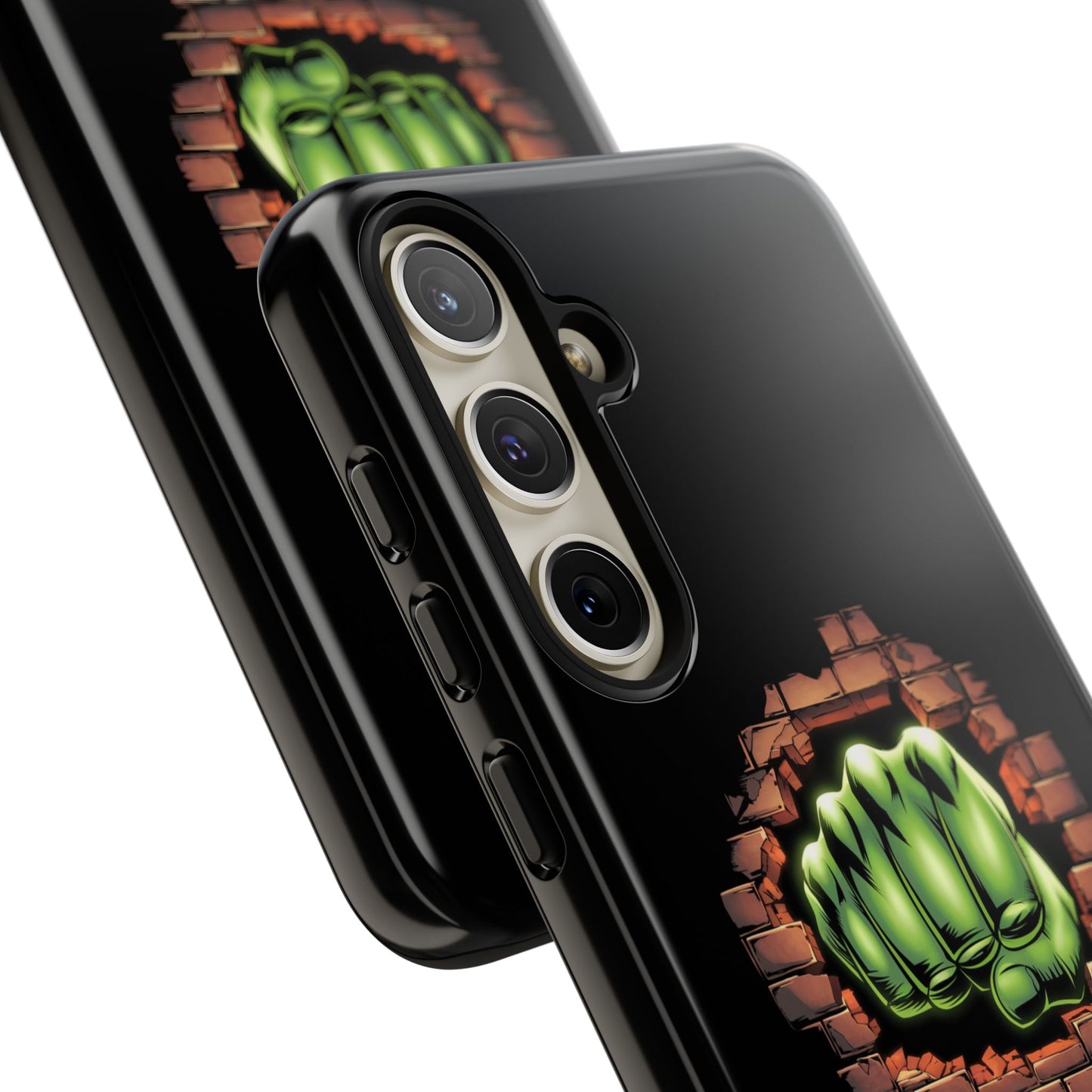 Samsung Phone Case, Green Fist Smashing Wall Design, Comic Book Phone Case, Geeky Case