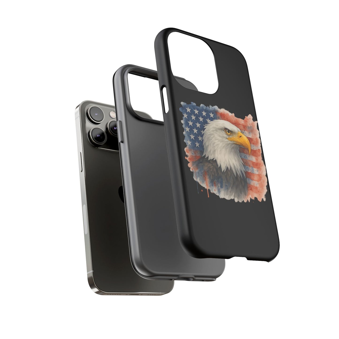 Patriotic Eagle Phone Case for iPhone - Tough Cases with American Flag Design 4th of July Case Memorial Day Veteran's Day
