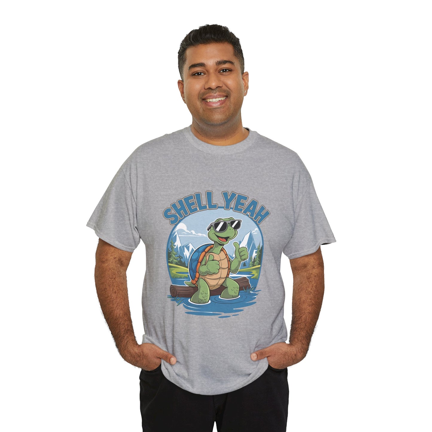 SHELL YEAH Turtle T-Shirt | Funny Cute Turtle Nature Graphic Tee | Handmade Animal Lover Gift | Eco Outdoor Adventure Shirt
