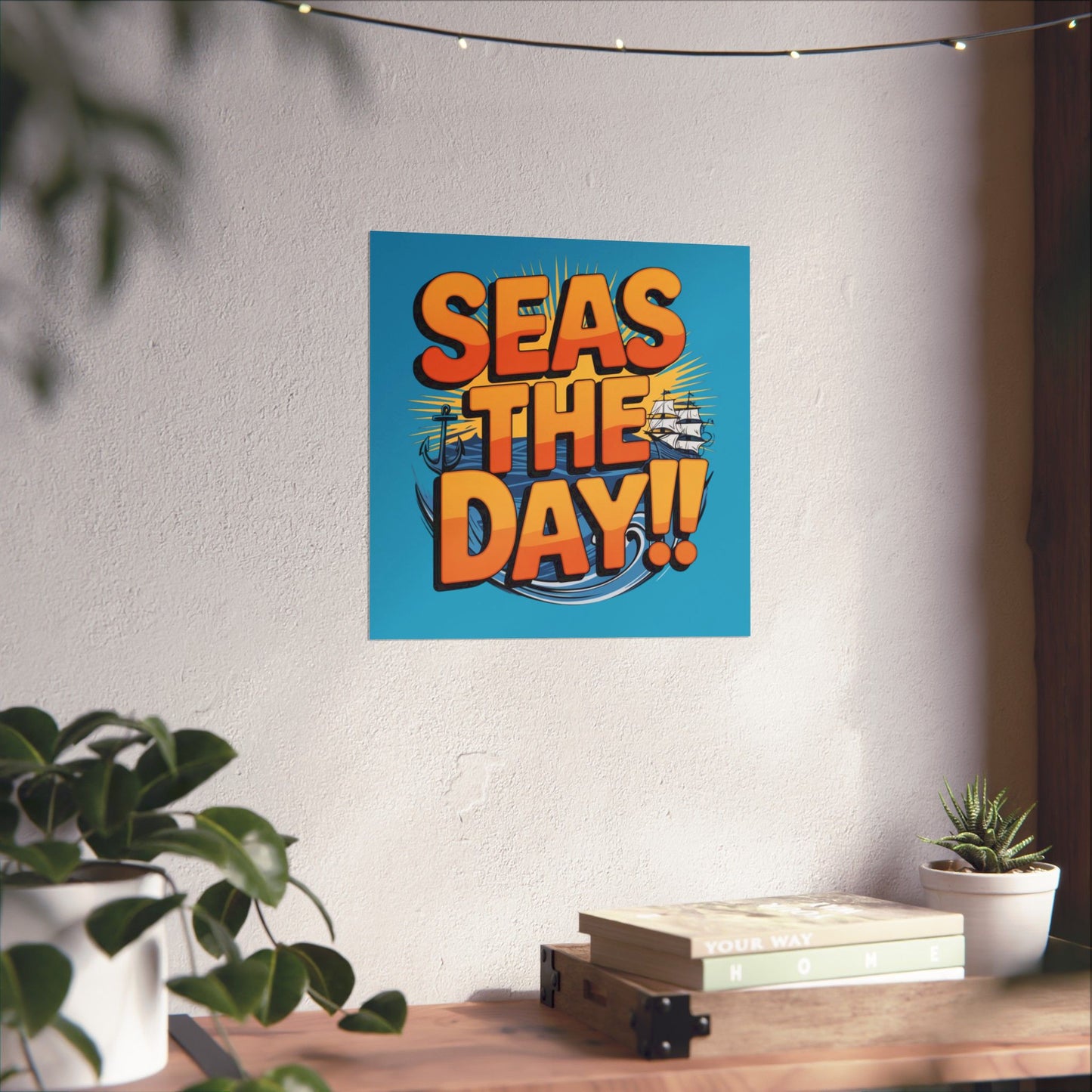 Vertical Poster - Seas The Day Pun Print