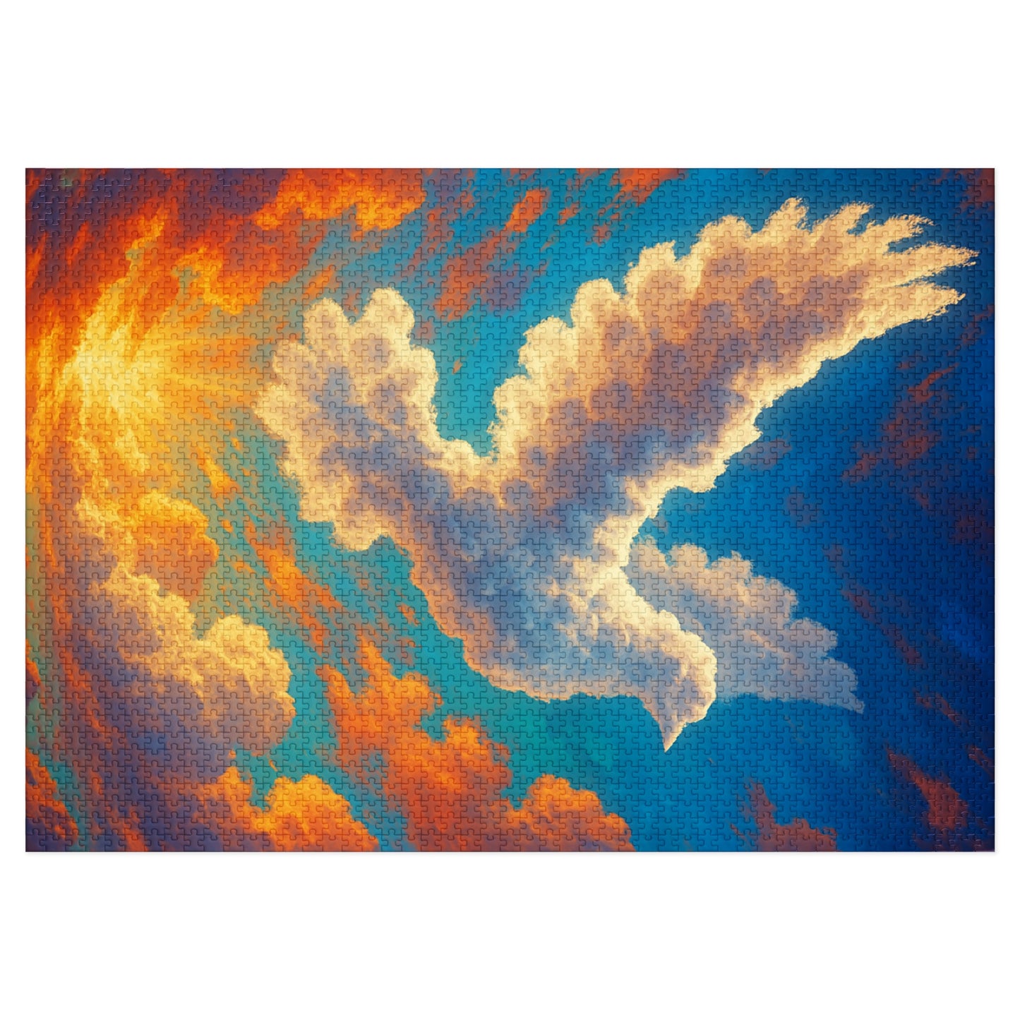 Jigsaw Puzzle: Cloud Dove Sunset Scene Inspirational Game Christian Puzzle Spiritual Jigsaw Religious Puzzle