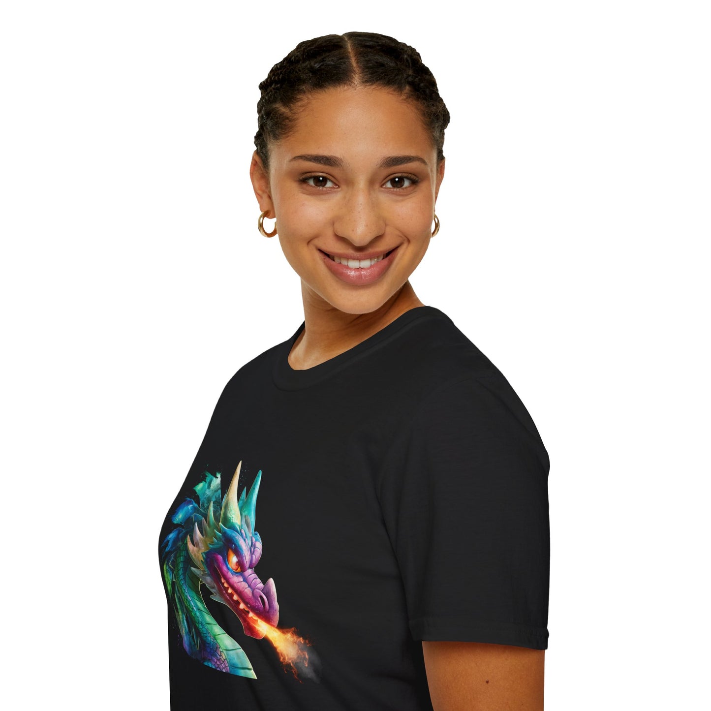 Fire Breathing Dragon Shirt | Fantasy Dragon Head Tee | Gamer Gift T-Shirt | Unisex Mythical Graphic Tee | DnD, RPG, Magic Style