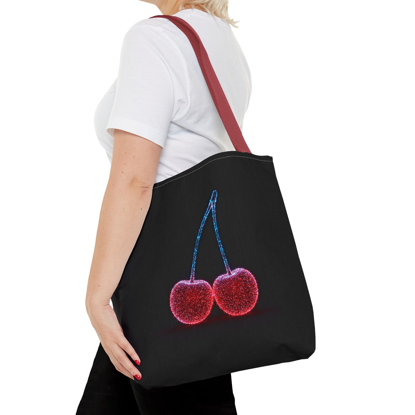 Sparkling Cherry Tote Bag Reusable Bag Shopping Bag Cherry Bag Reusable Tote
