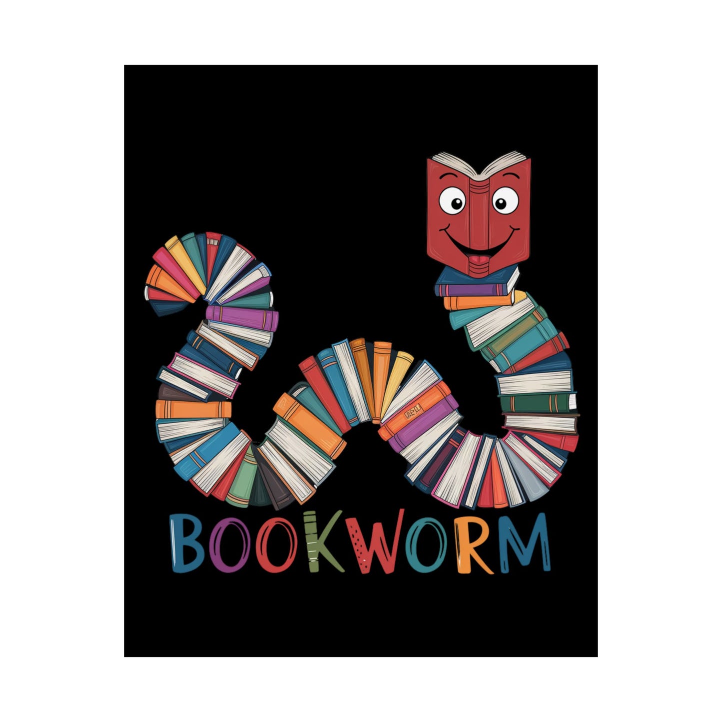 Vertical Poster Bookworm Matte Print