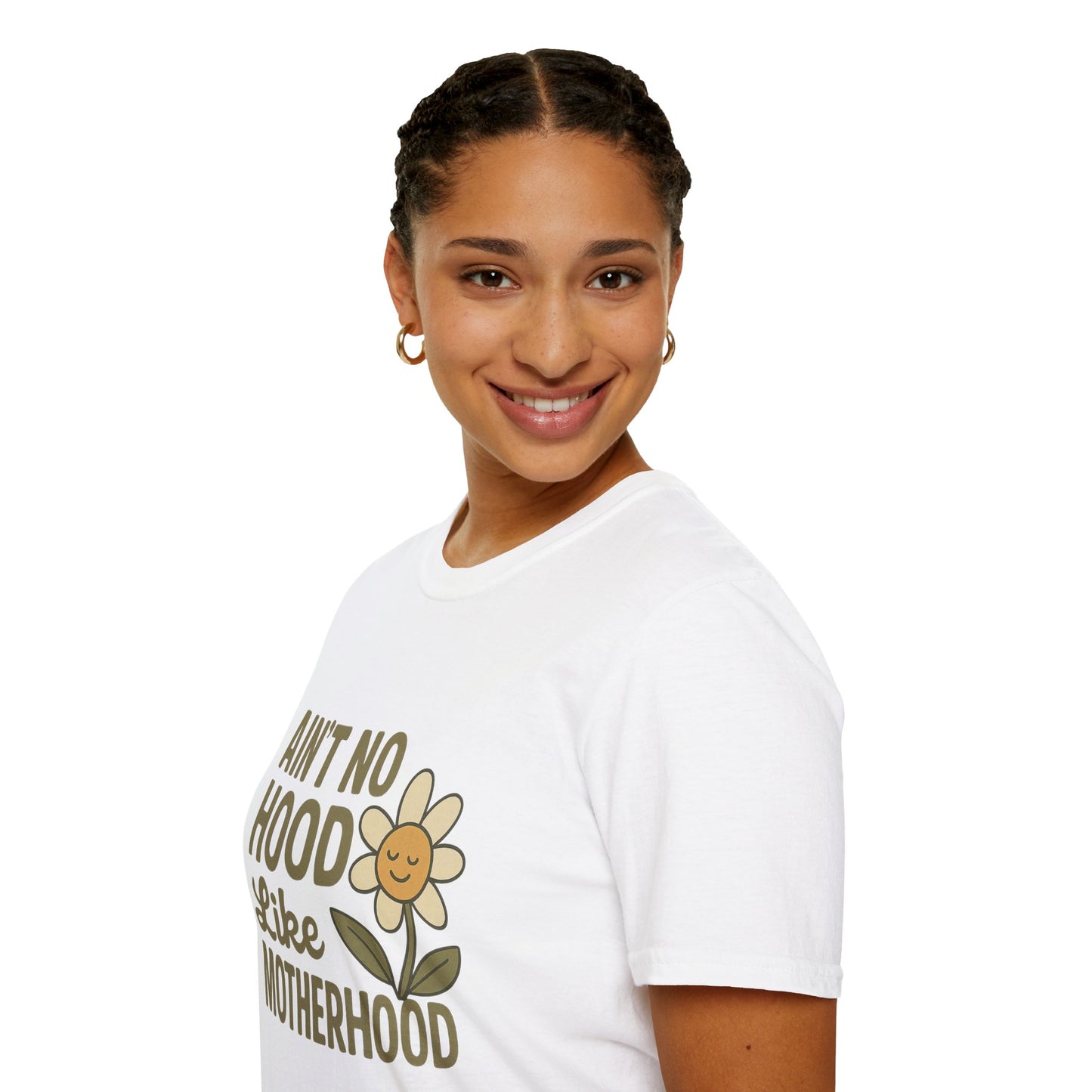 Ain't No Hood Like Motherhood T-Shirt - Unisex Softstyle Tee for Moms Mother's Day Gift
