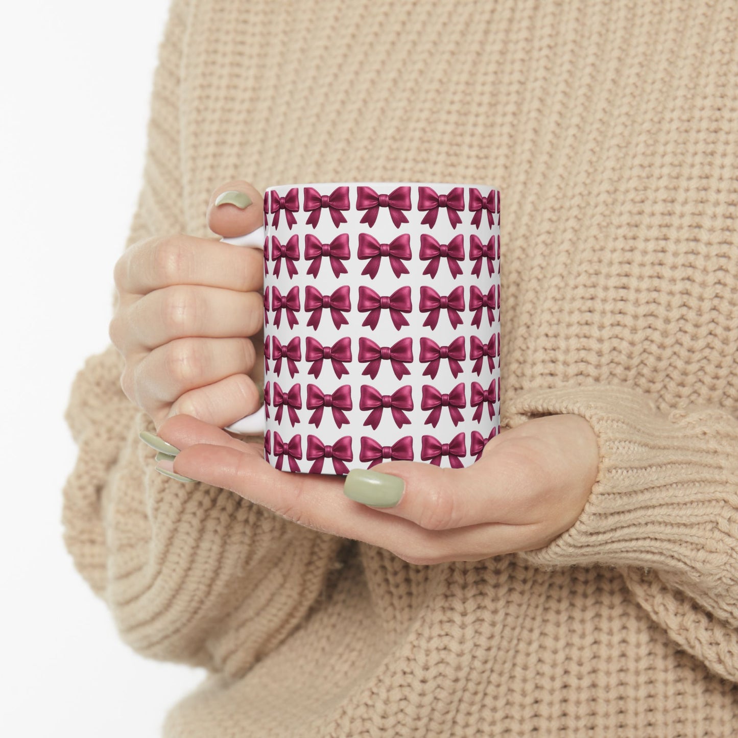 Pink Bow Aesthetic Coffee Mug – Coquette Balletcore Girly Cup, Cute Gift for Friends, Teens, Birthday, Cottagecore & Pink Lovers