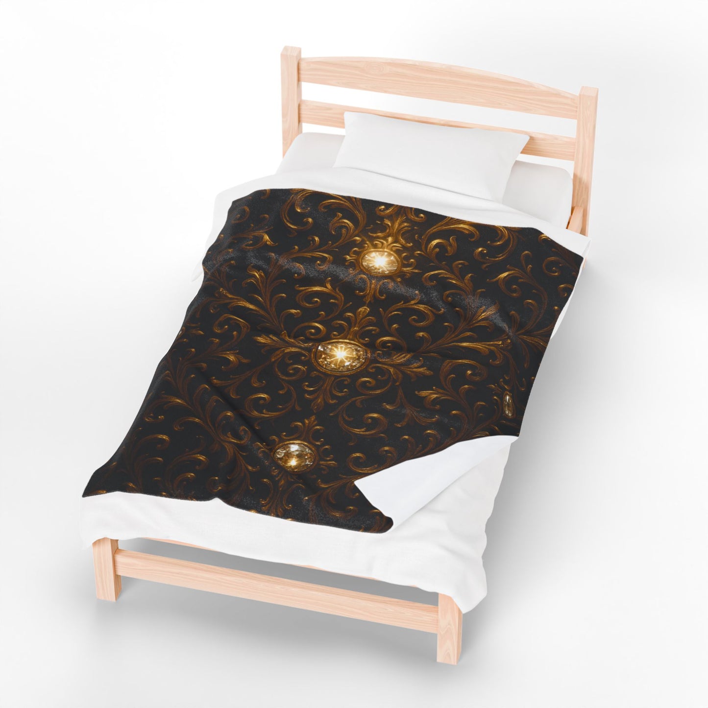 Luxury Black Gold Blanket Baroque Style Throw Gothic Glam Bedding Decor Elegant Soft Plush Blanket Celestial Star Blanket Gift