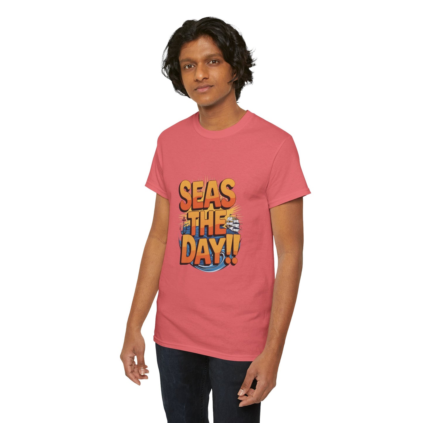 Seas The Day!! Tee • Ocean Pun Graphic Shirt • Comfort Colors Unisex Beachy Vibes • Nautical Aesthetic • Gift for Sea Lovers & Summer Vacays