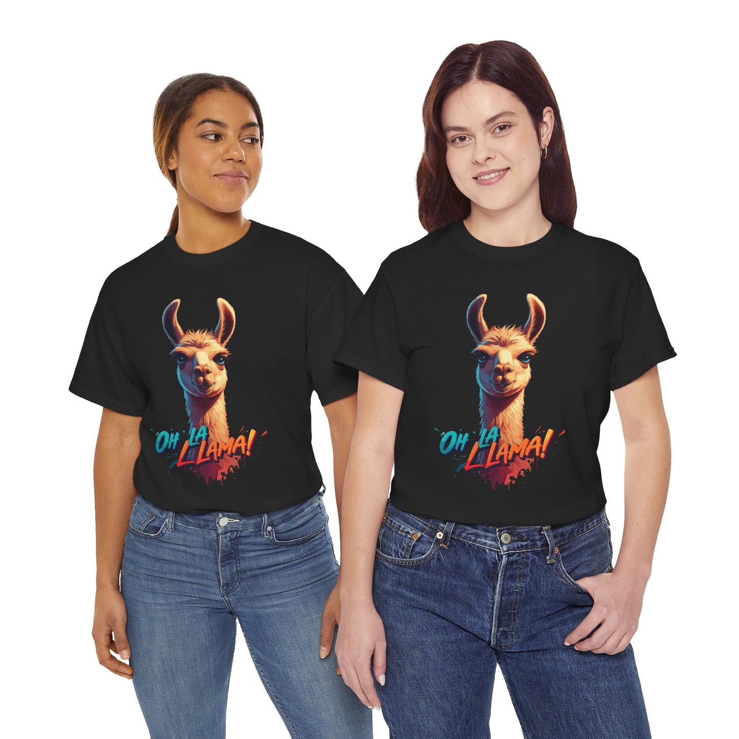 Oh la Llama Graphic Tee | Fun Llama T-Shirt, Cute Animal Lover Shirt, Llama Lover Gift, Quirky Party Tee, Trending Llama Fashion