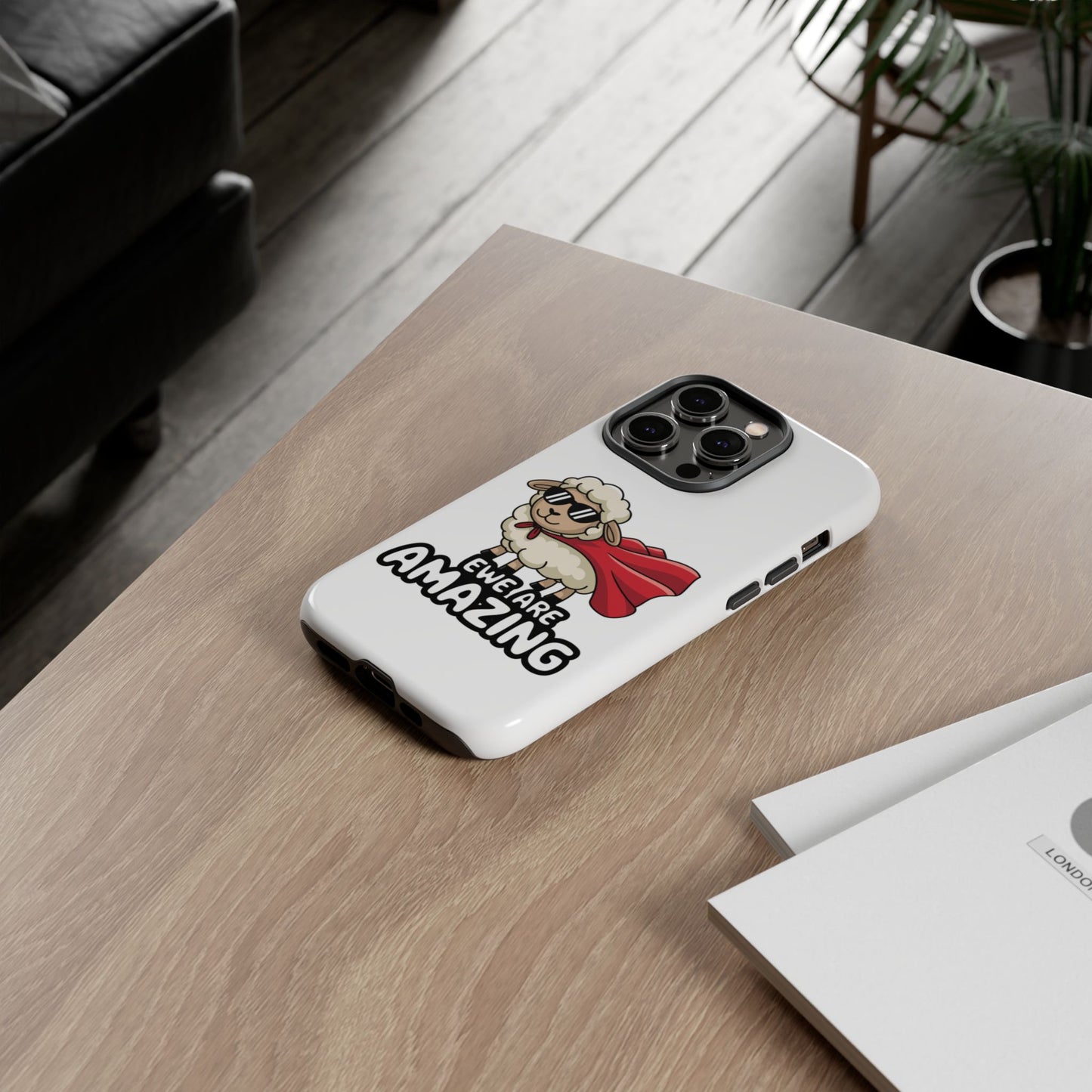 Funny iPhone Case - Cute Sheep Phone Cover - "Ewe Are Amazing" Animal Pun Gift - Motivational iPhone Case - Gift for Her or Him