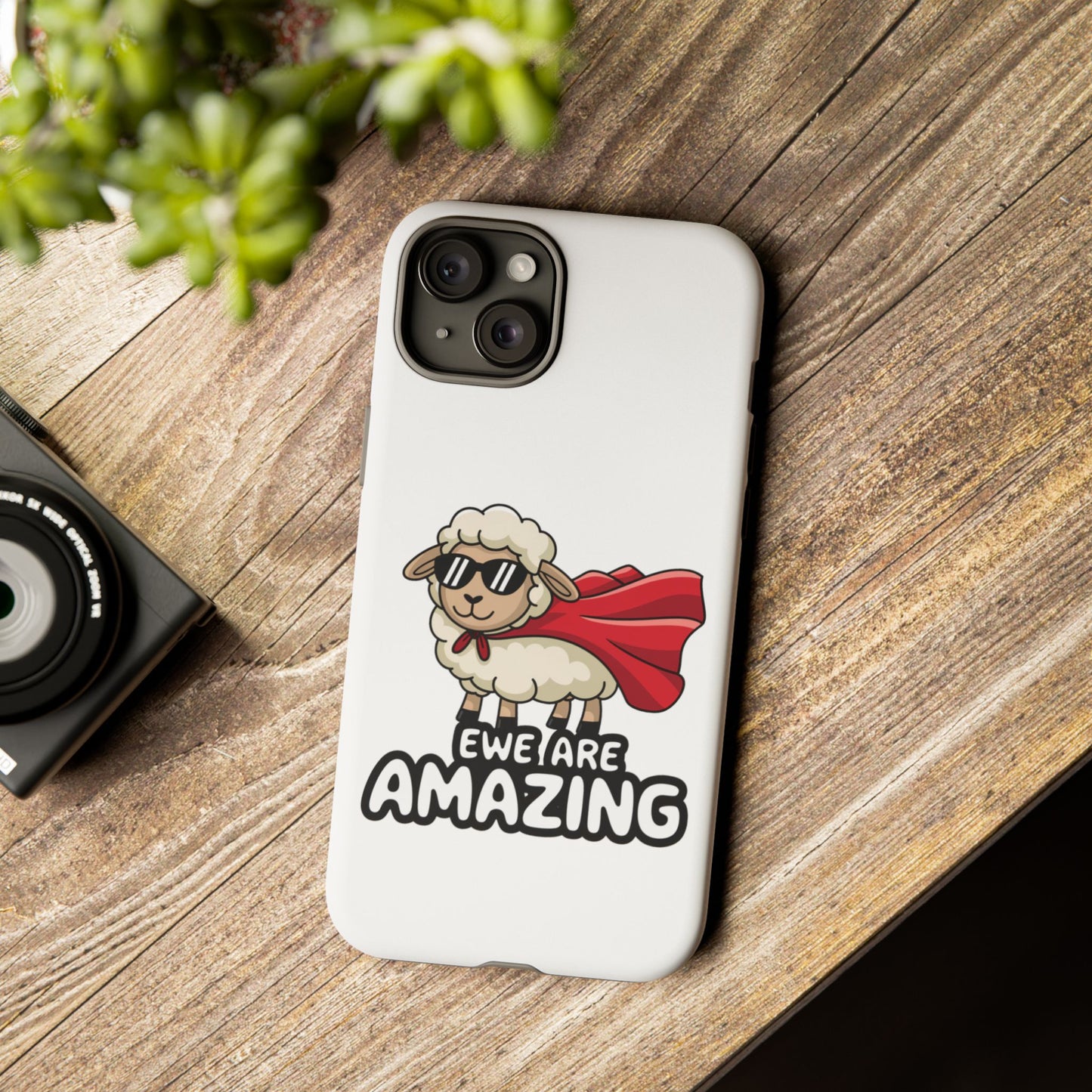 Funny iPhone Case - Cute Sheep Phone Cover - "Ewe Are Amazing" Animal Pun Gift - Motivational iPhone Case - Gift for Her or Him