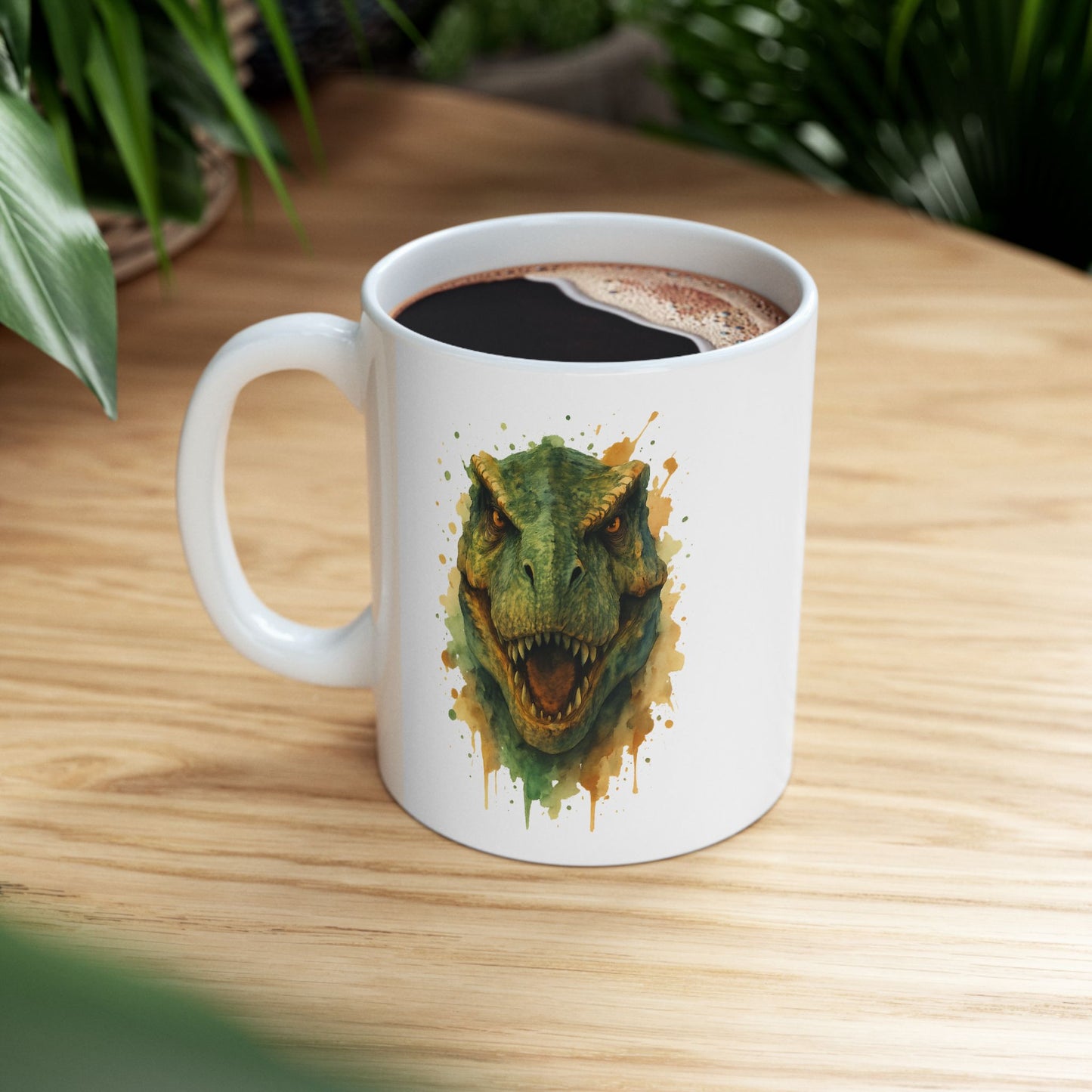 T-Rex Dinosaur Mug – Roaring T‑Rex Coffee Cup 11oz & 15oz | Jurassic Gift for Dino Lovers | Scary Dinosaur Kitchen Decor Mug