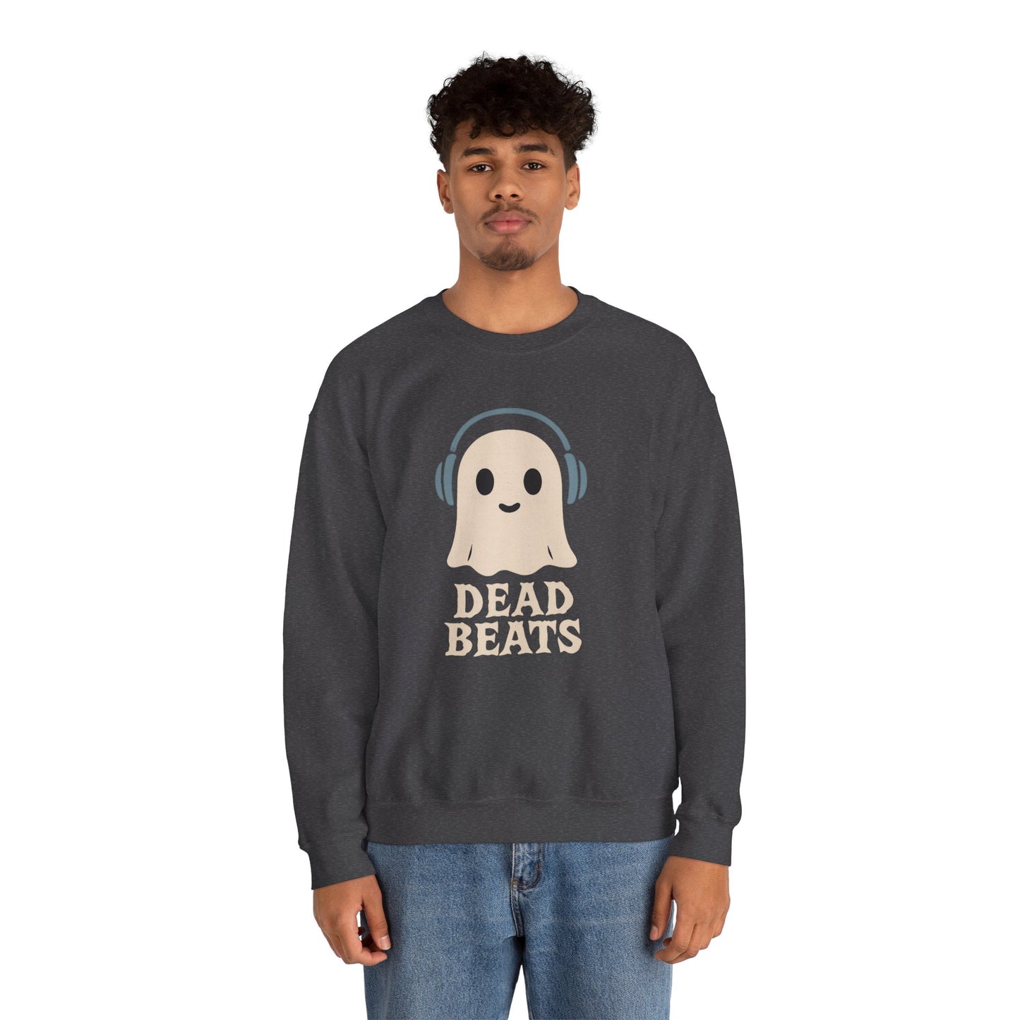 Dead Beats Ghost Sweatshirt, Funny Halloween Crewneck, Spooky Season Pullover, Music Lover Halloween Shirt, Cute Ghost Graphic Top