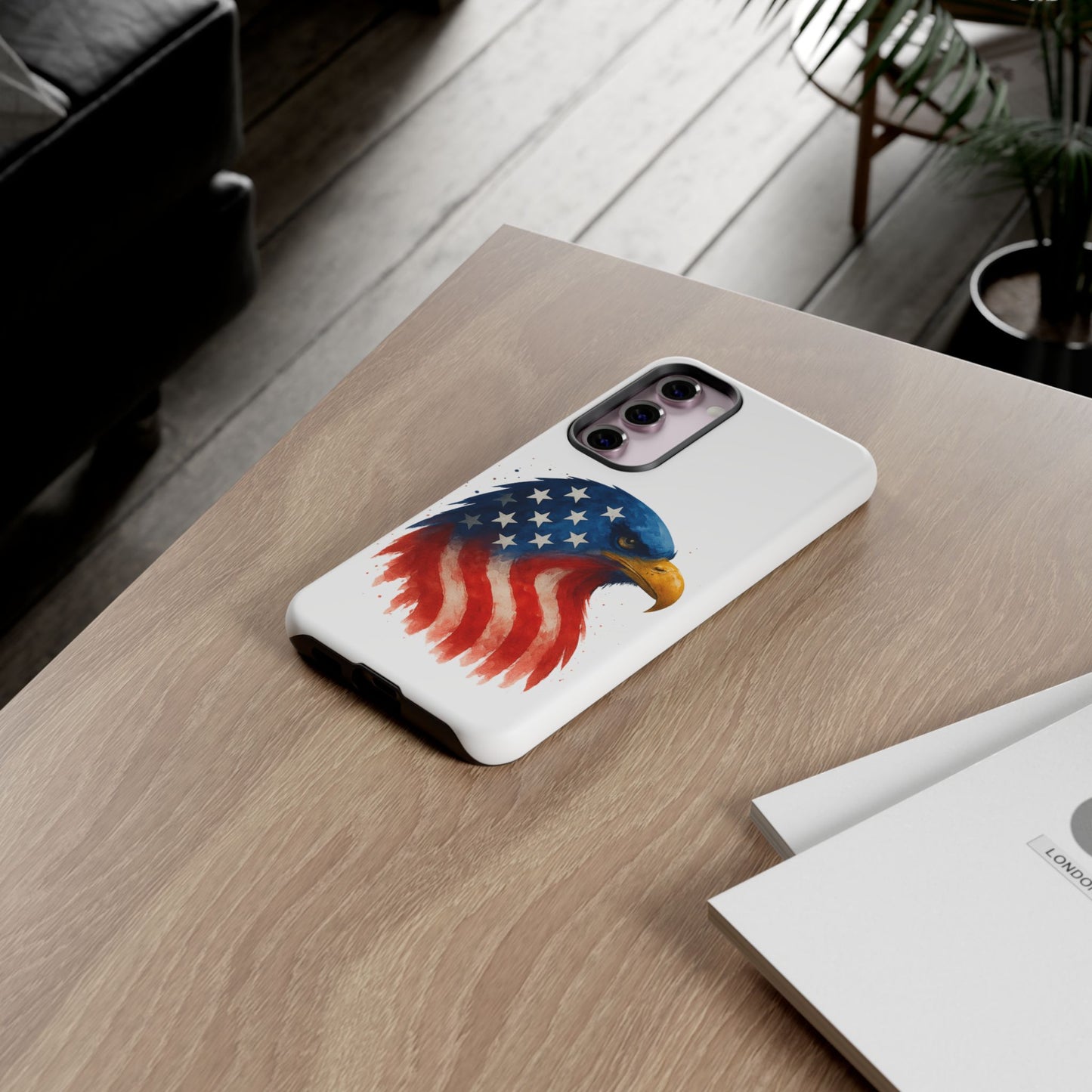Patriotic Eagle Samsung Case - USA Flag Rugged Tough Cover, Dual-Layer Protection, Veteran and 4th of July Gift Galaxy Series