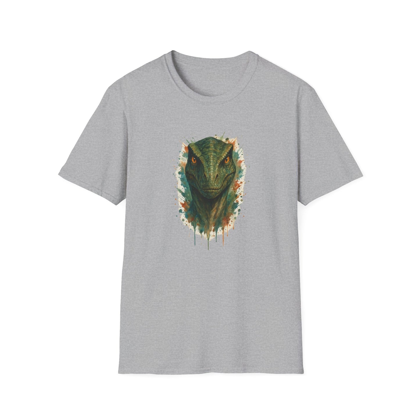 Watercolor Velociraptor T-Shirt | Dinosaur Lover Gift | Artistic Paleo Tee - Unique Dino Art Tee for Men Women Jurassic Apparel