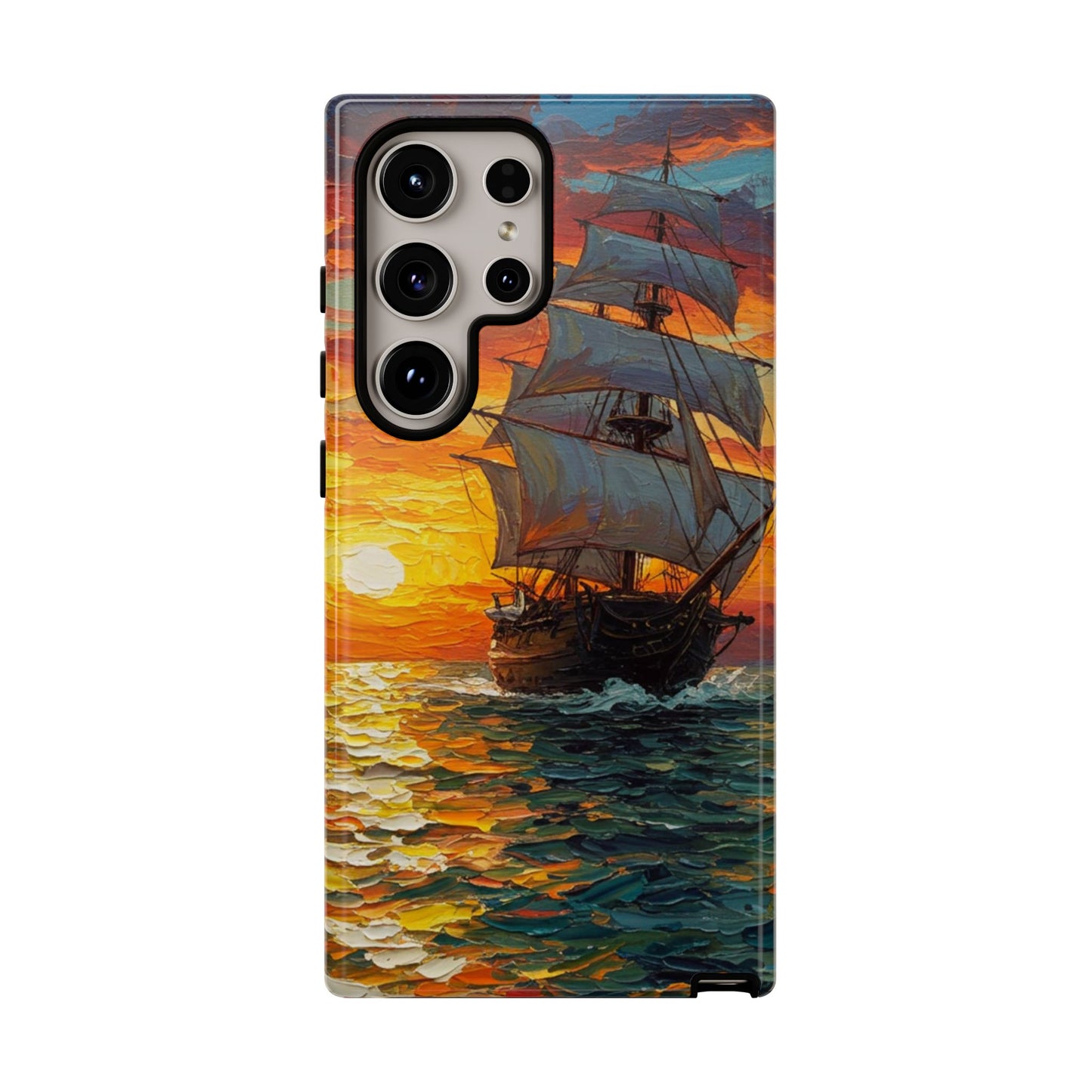 Samsung Galaxy Case - Ship Sailing at Sunset Design