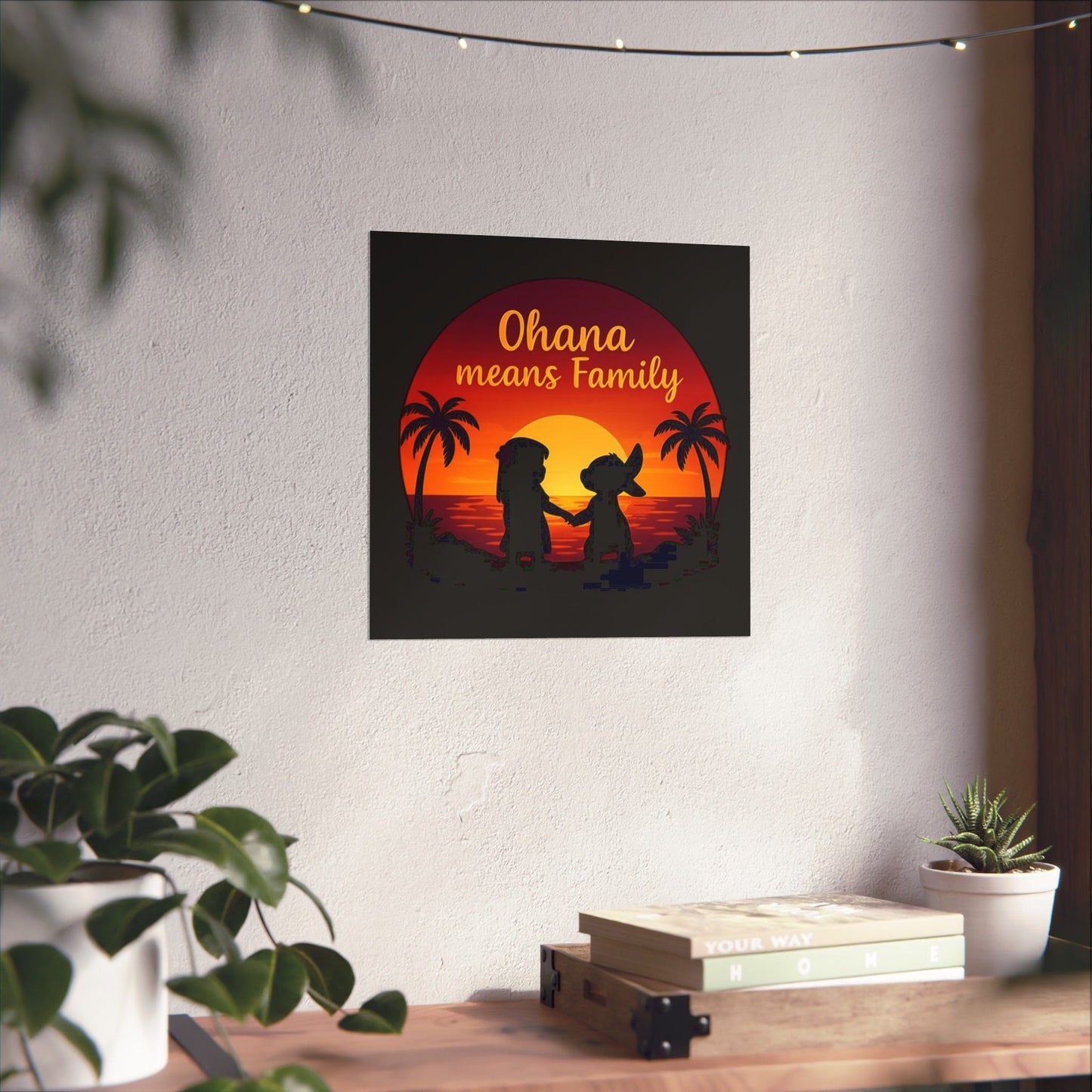 Ohana Means Family Poster - Sunset Wall Art, Family Inspired Print, Hawaiian Quote Decor, Family Room Aesthetic