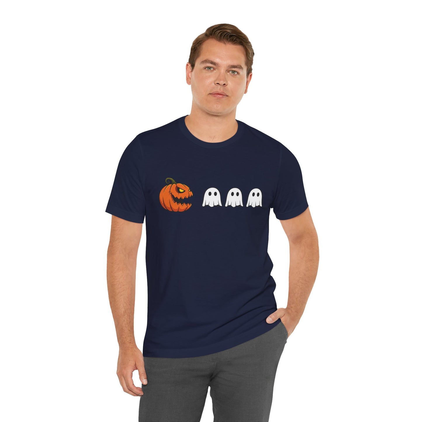 Pumpkin Pac-Man Shirt, Halloween Arcade Tee, Pumpkin Chase Ghosts Tee, Retro Gaming Halloween, Spooky Season Shirt, Vintage Game Pumpkin Top