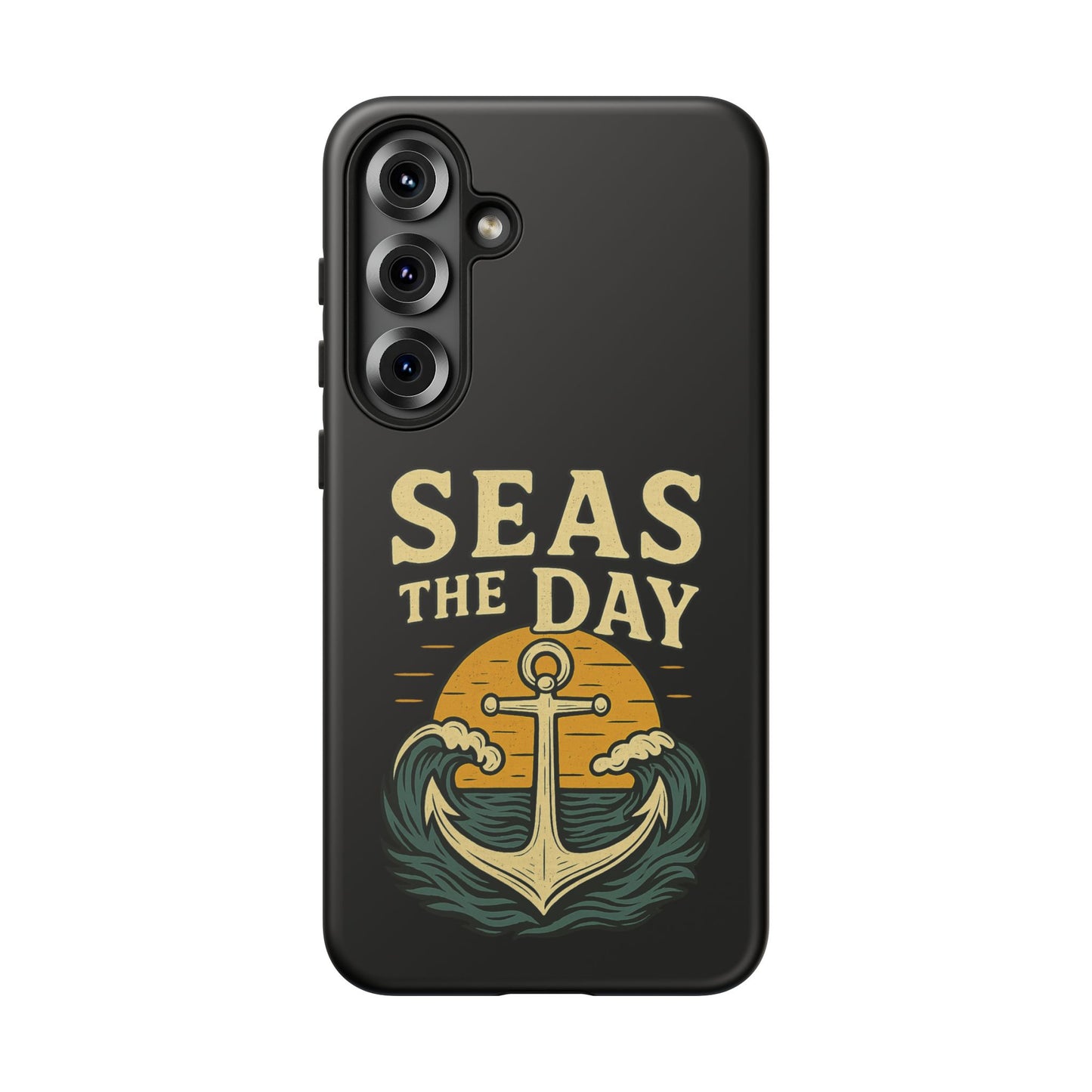 Seas the Day Samsung Case – Nautical Phone Case – Anchor Pun Gift – Ocean Lover Accessory – Motivational Phone Cover – Beach Vibes Case